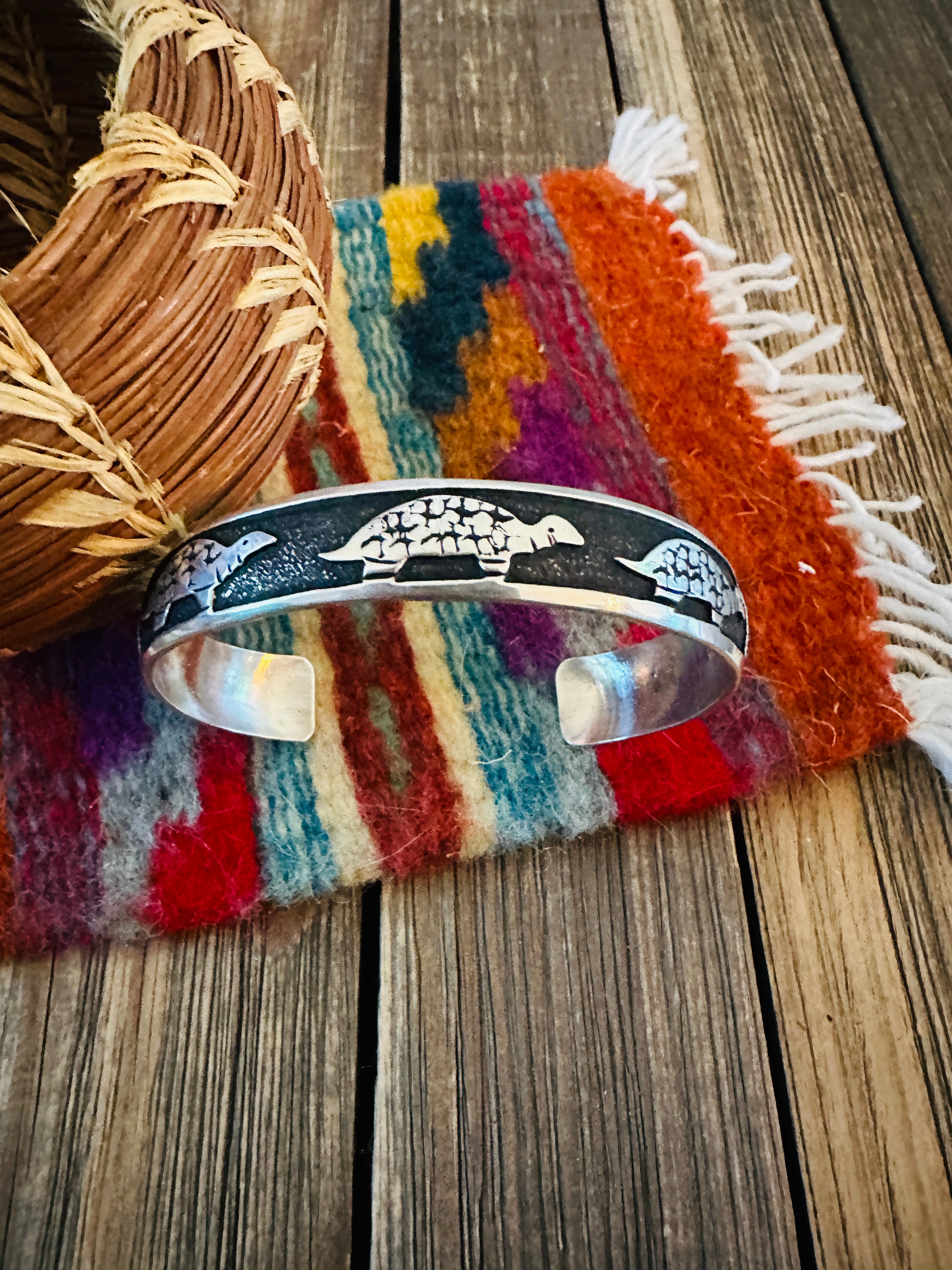 Handcrafted Sterling Silver Turtle Cuff Bracelet by T & R Singer