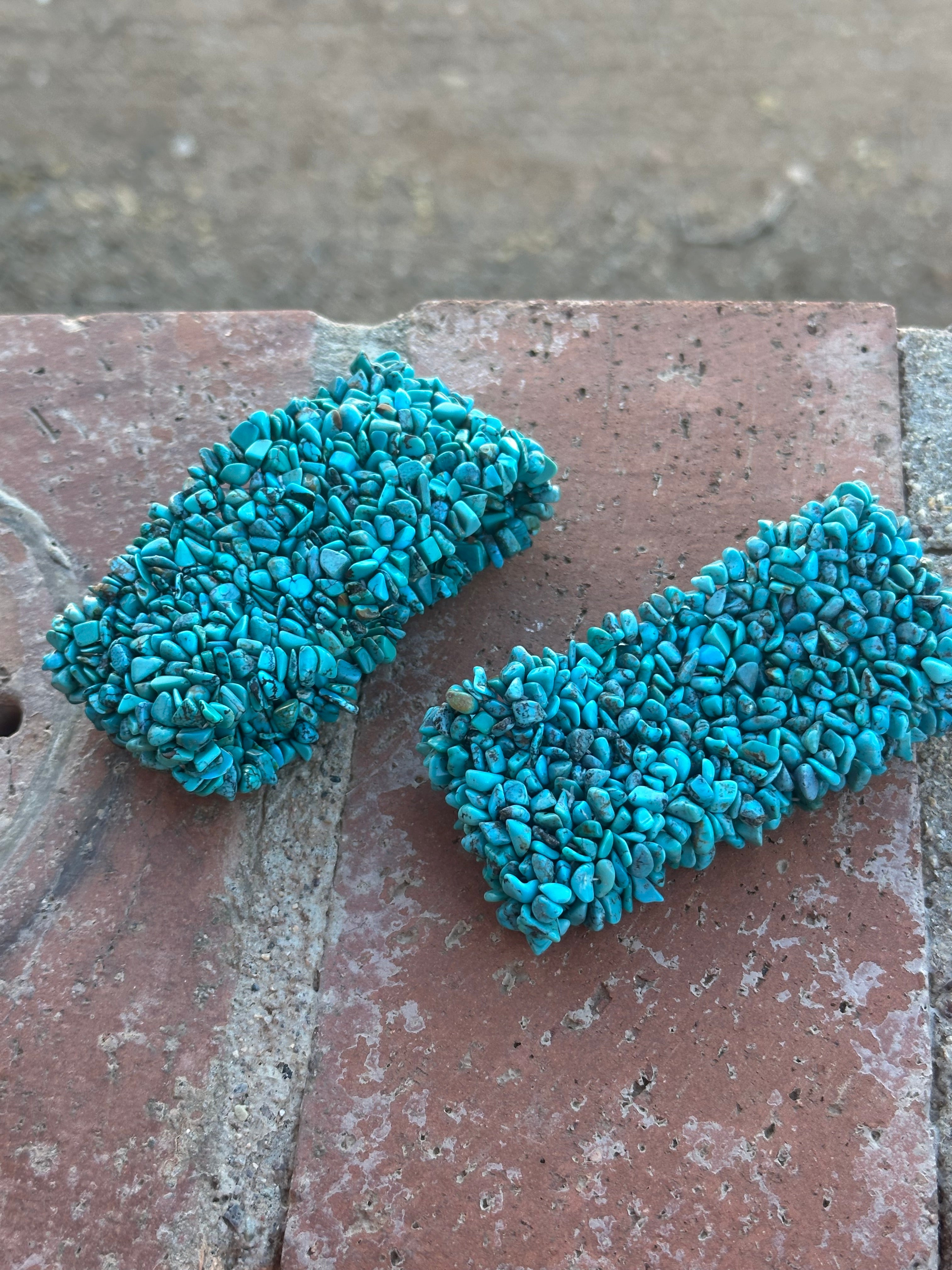 Handmade Chip Turquoise Elastic Bracelet