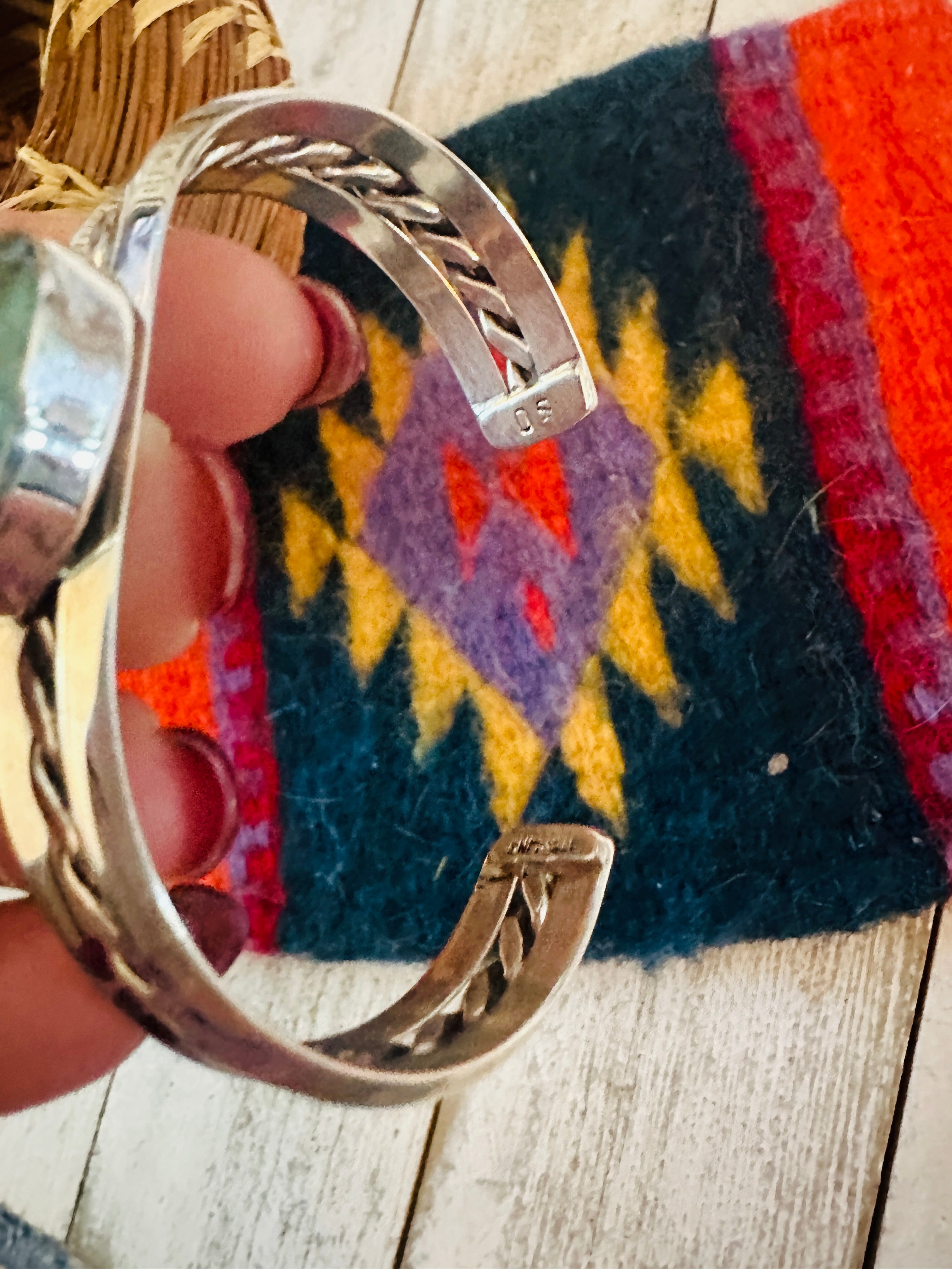 Navajo Sterling Silver & Turquoise Cuff Bracelet