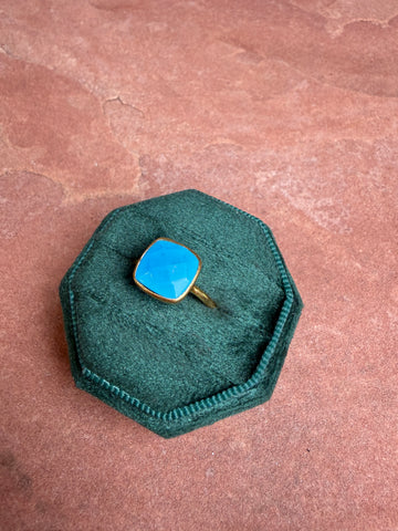 “The Golden Collection” Painted Desert Gold Plated Sterling Silver Turquoise Ring