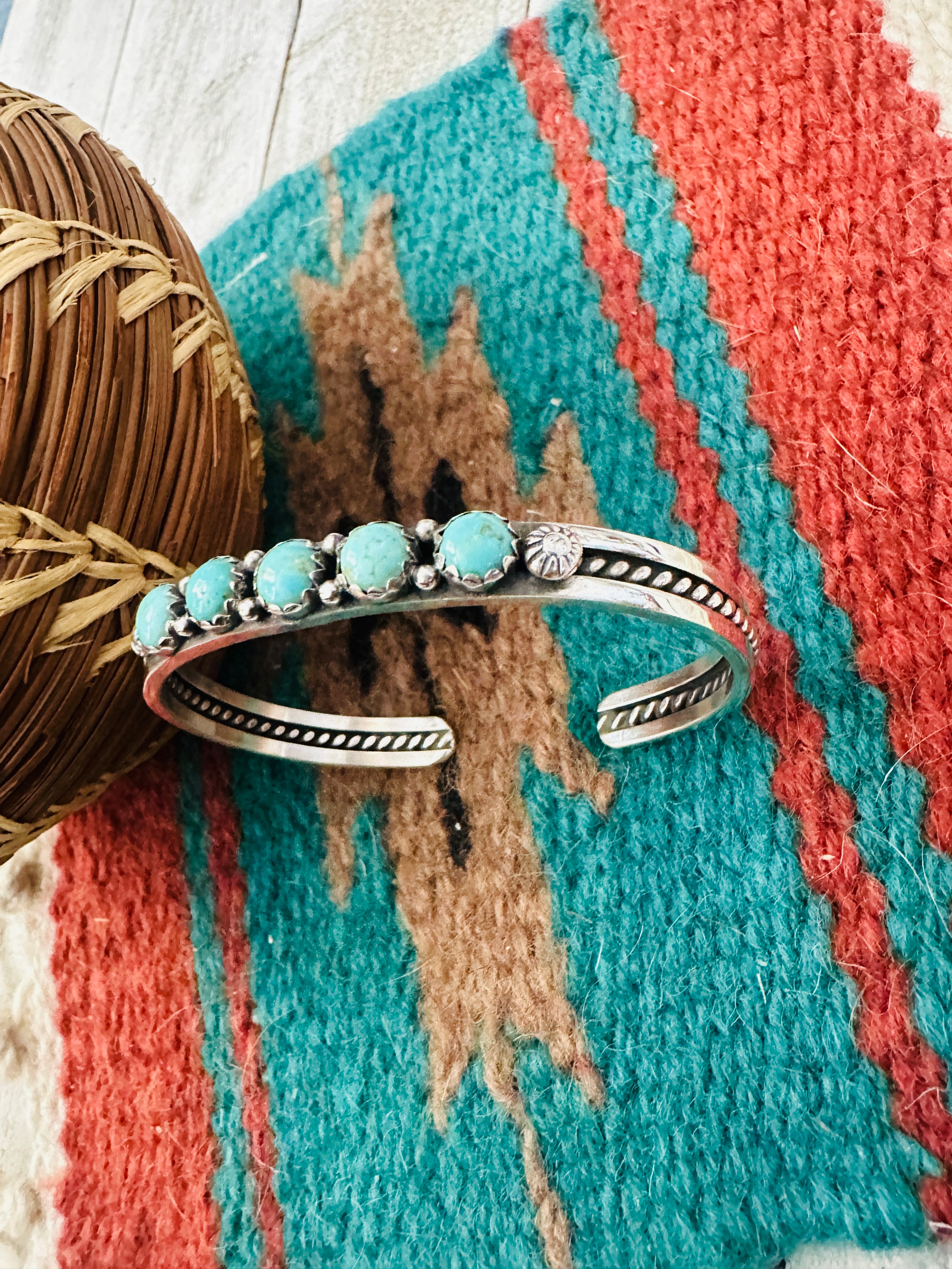 Navajo Turquoise & Sterling Silver Cuff Bracelet