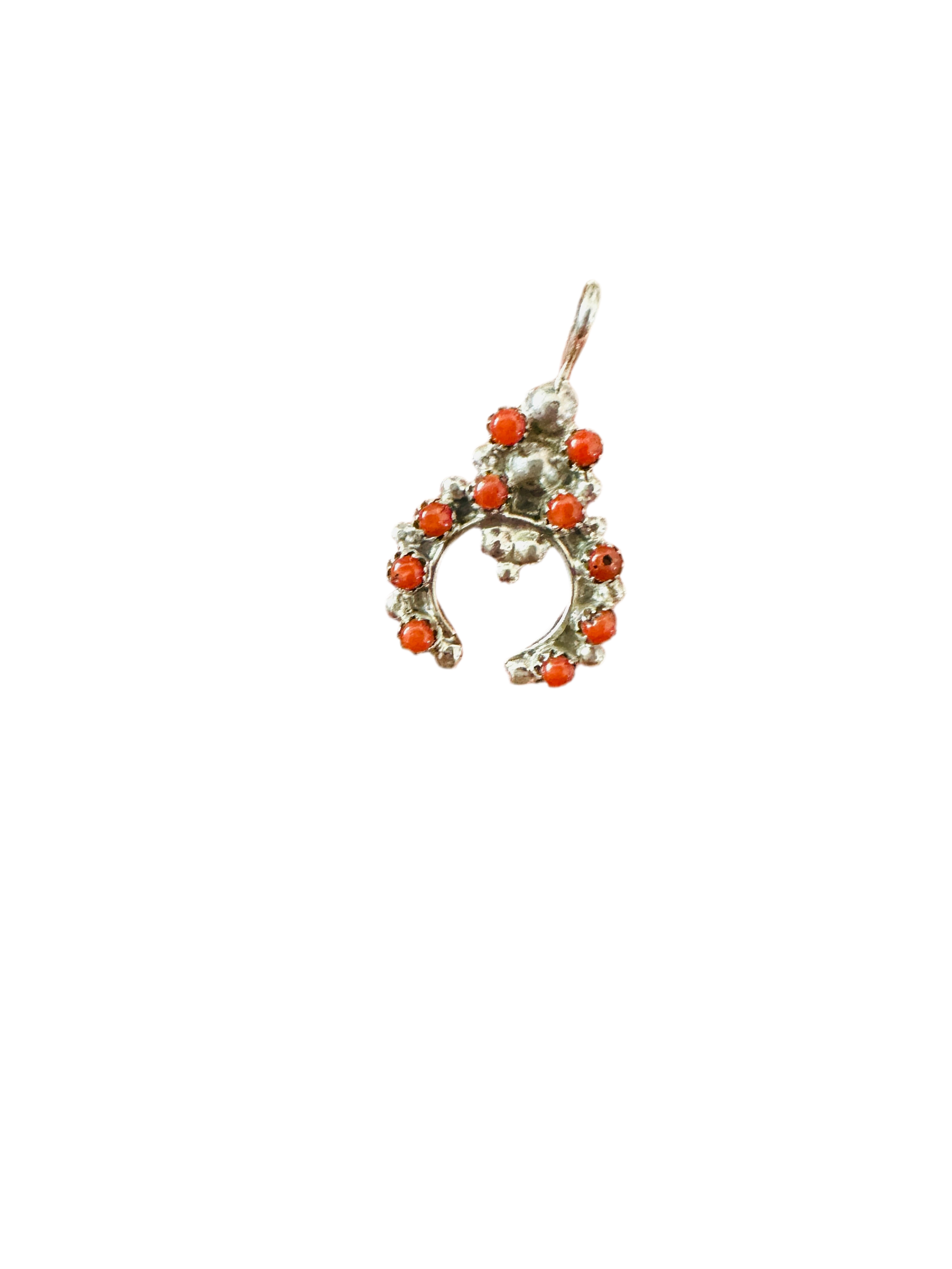 Handcrafted Sterling Silver & Coral Mini Naja Pendant