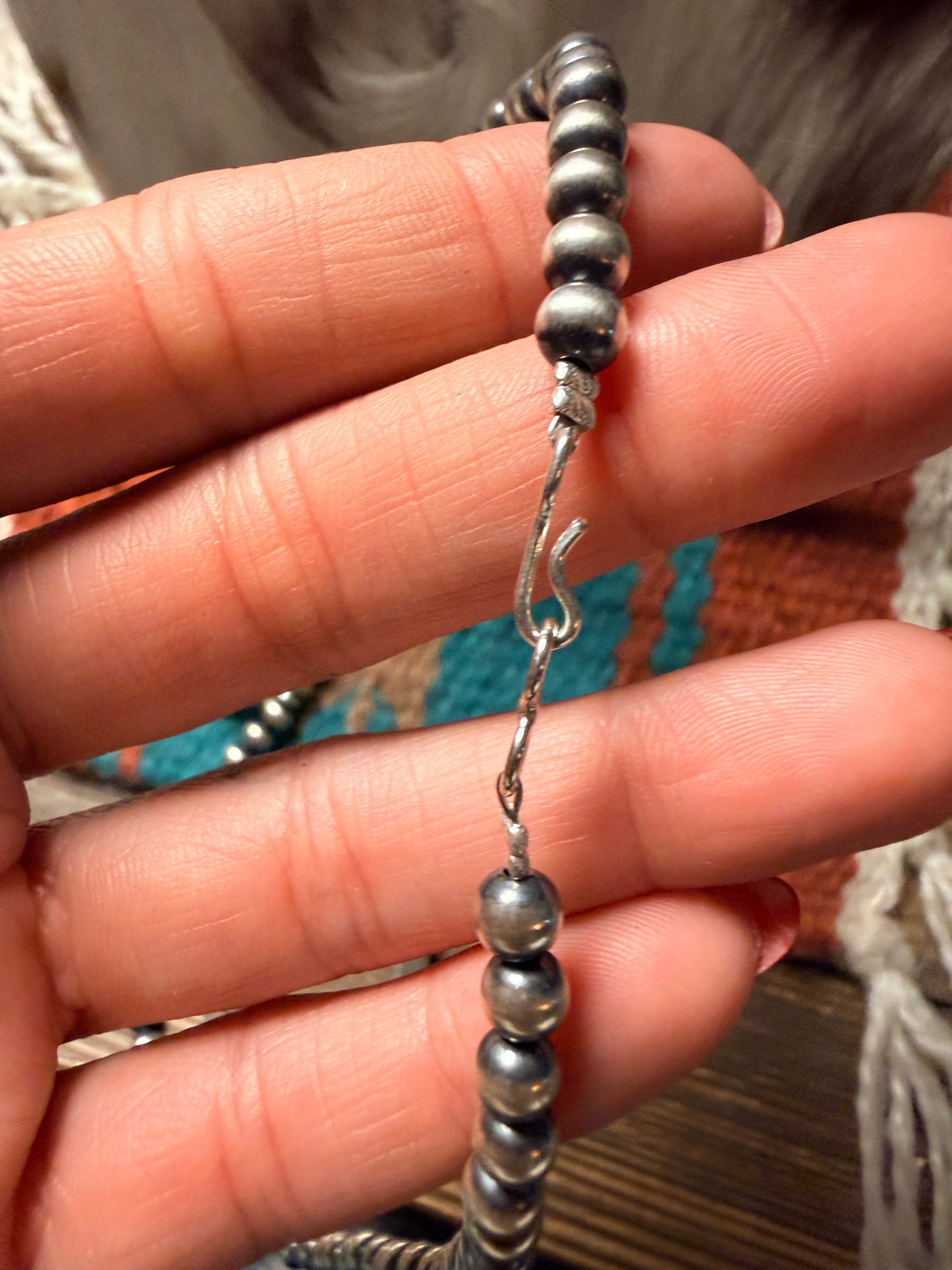 Handcrafted Sonoran Gold and Sterling Silver Squash Blossom Necklace