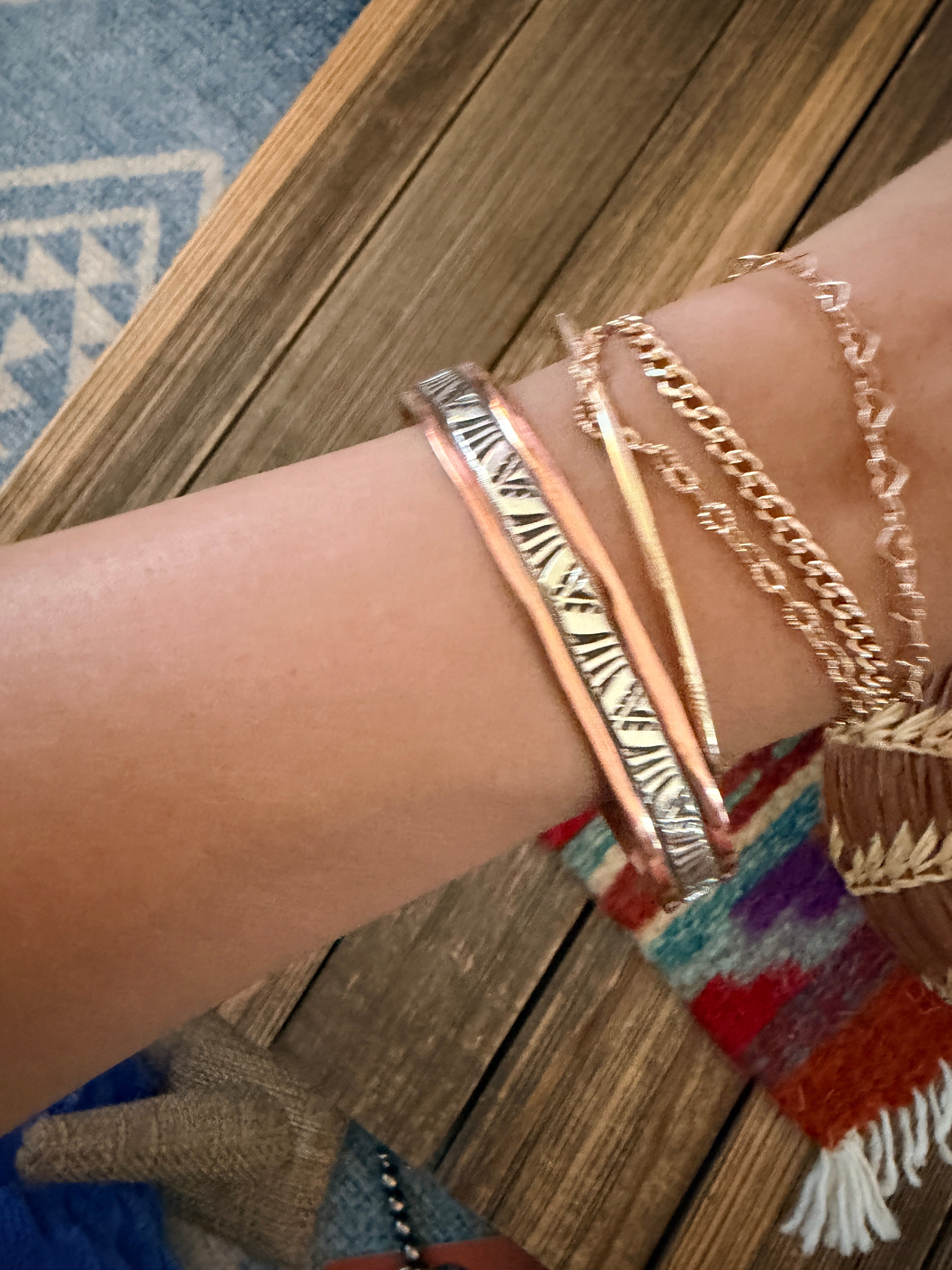 Handcrafted Copper & Sterling Silver Cuff Bracelet