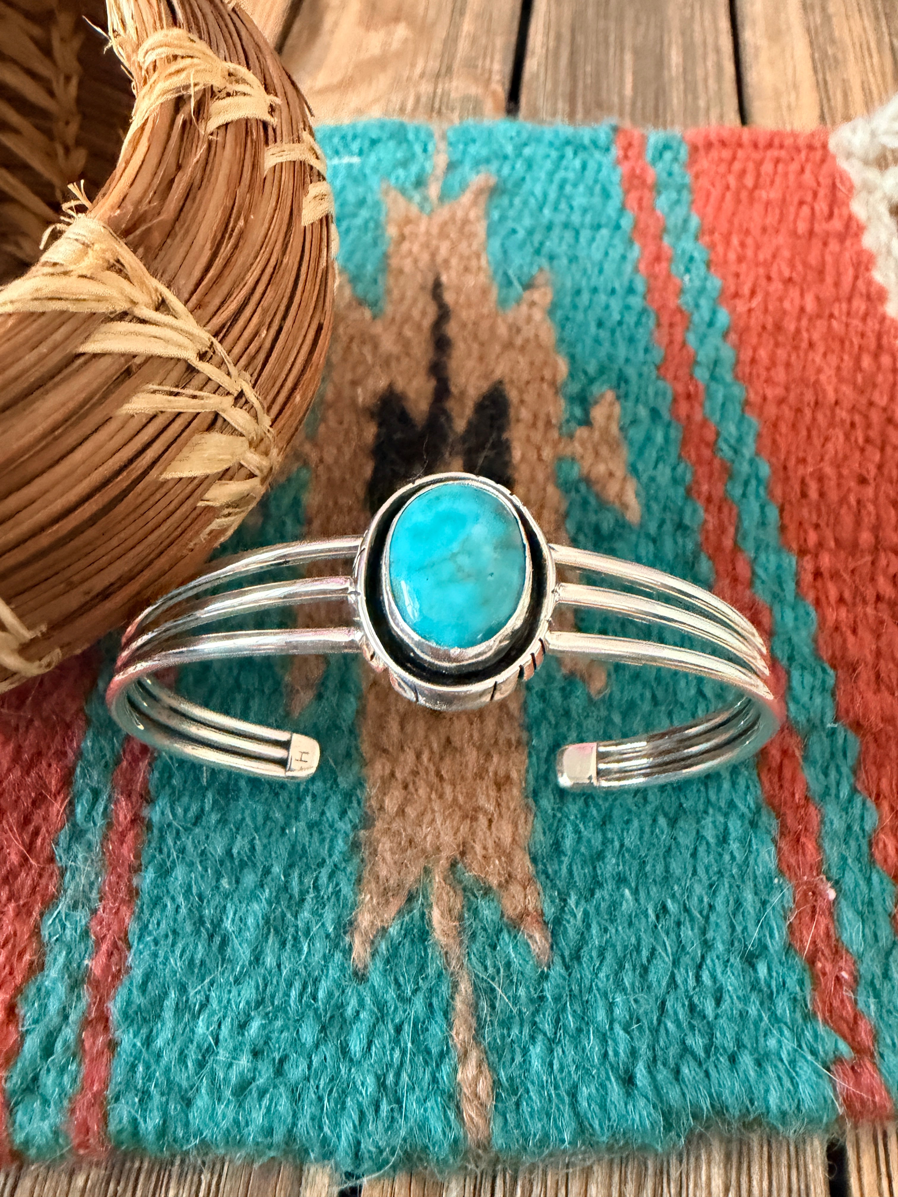 Handcrafted Sterling Silver & Turquoise Cuff Bracelet