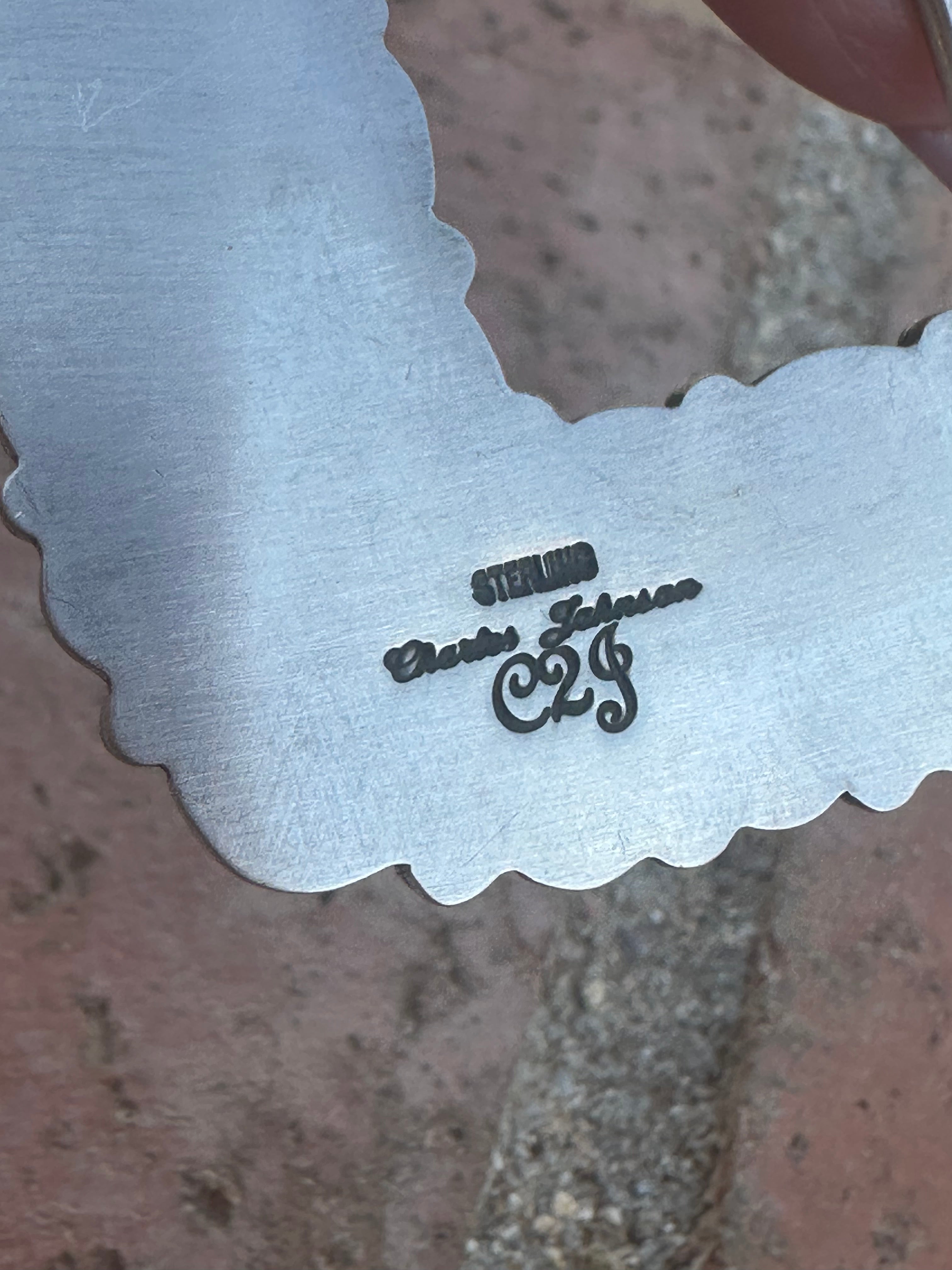 Handcrafted Turquoise & Sterling Silver Belt Buckle by Charles Johnson