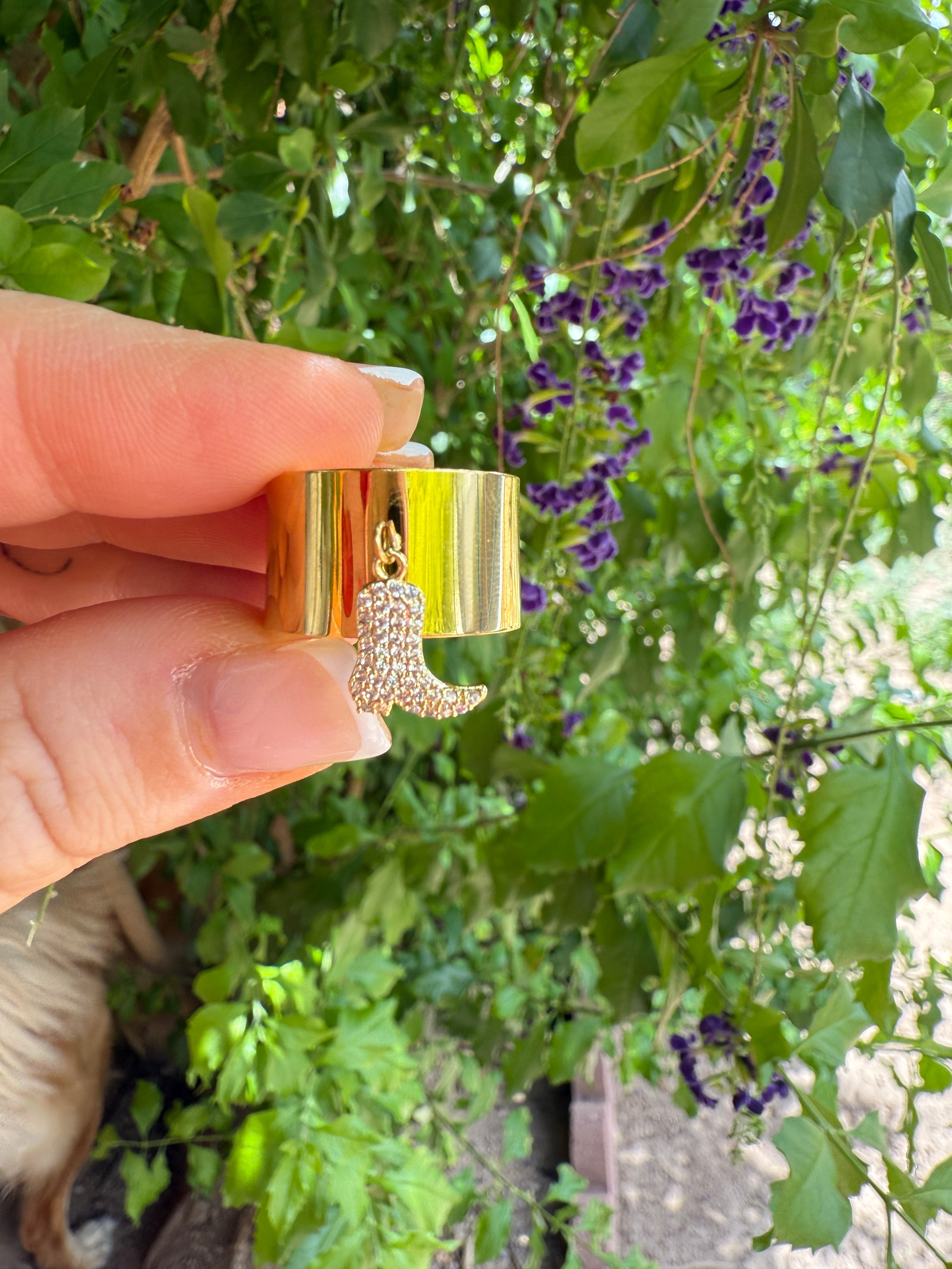 “The Golden Collection” Handmade Gold Plated COWBOY BOOT Adjustable Ring