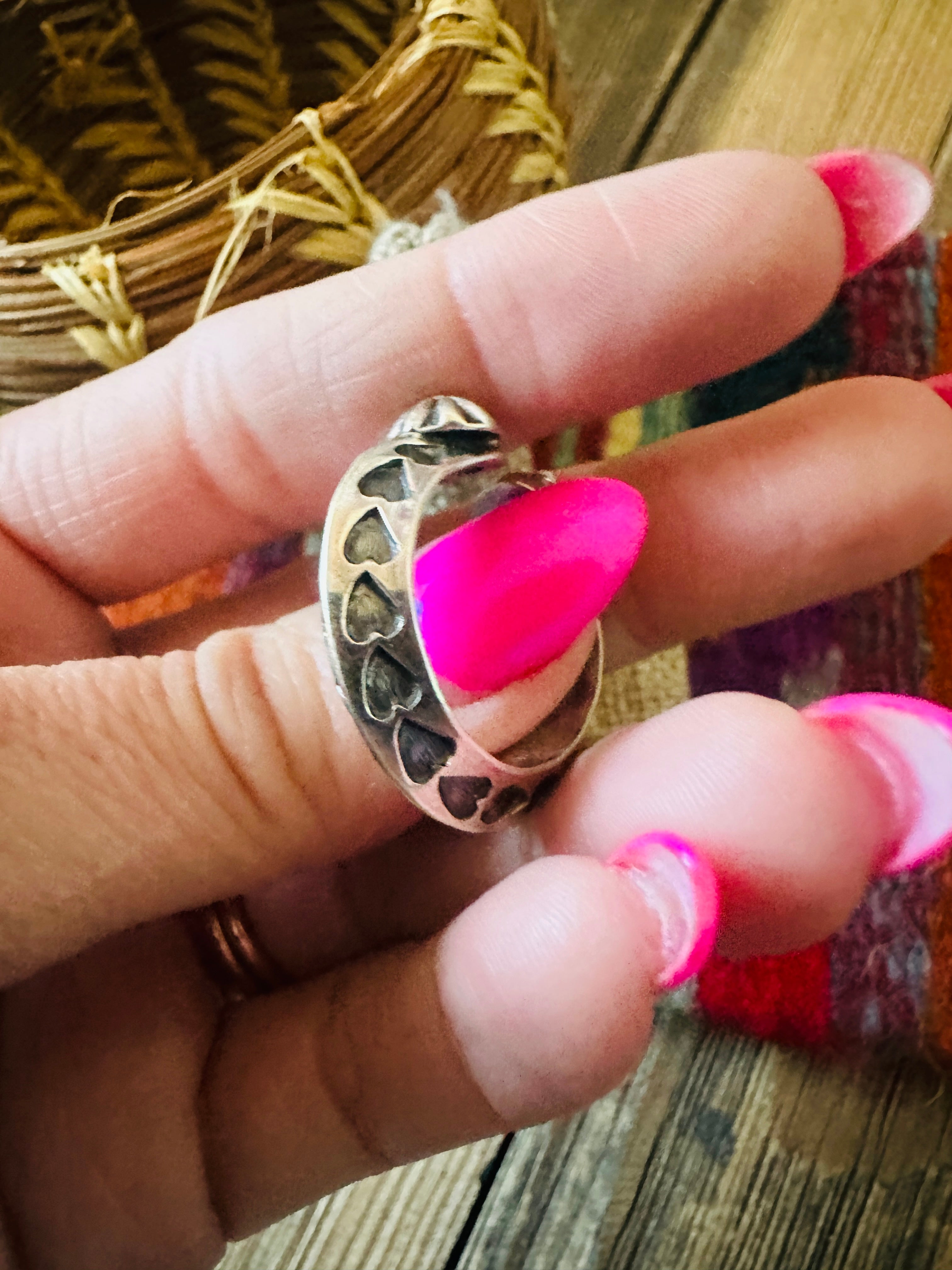 Handcrafted Sterling Silver Band Ring Size 8 by Sunshine Reeves