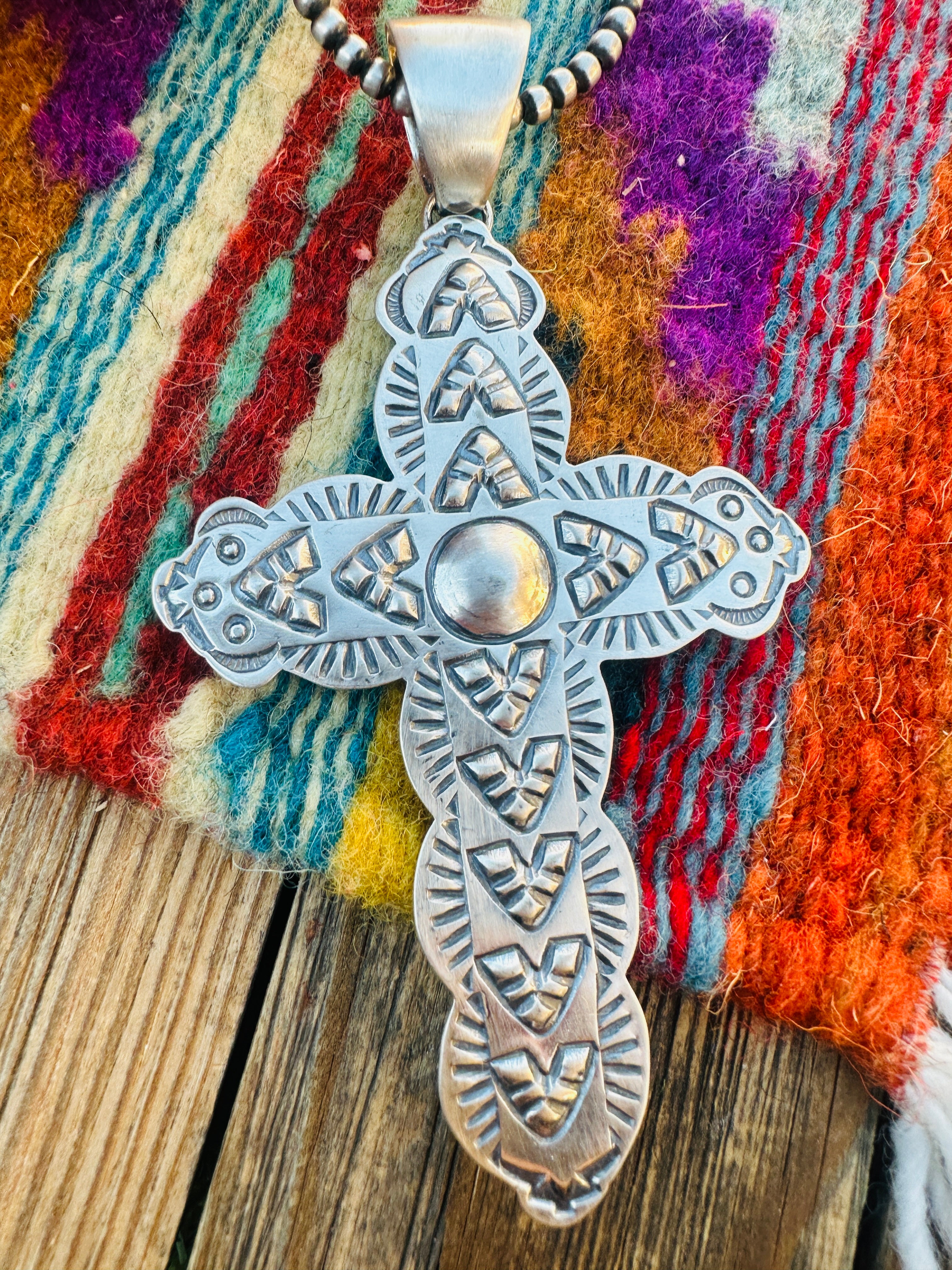 Handcrafted Sterling Silver Cross Pendant by Benson Shorty