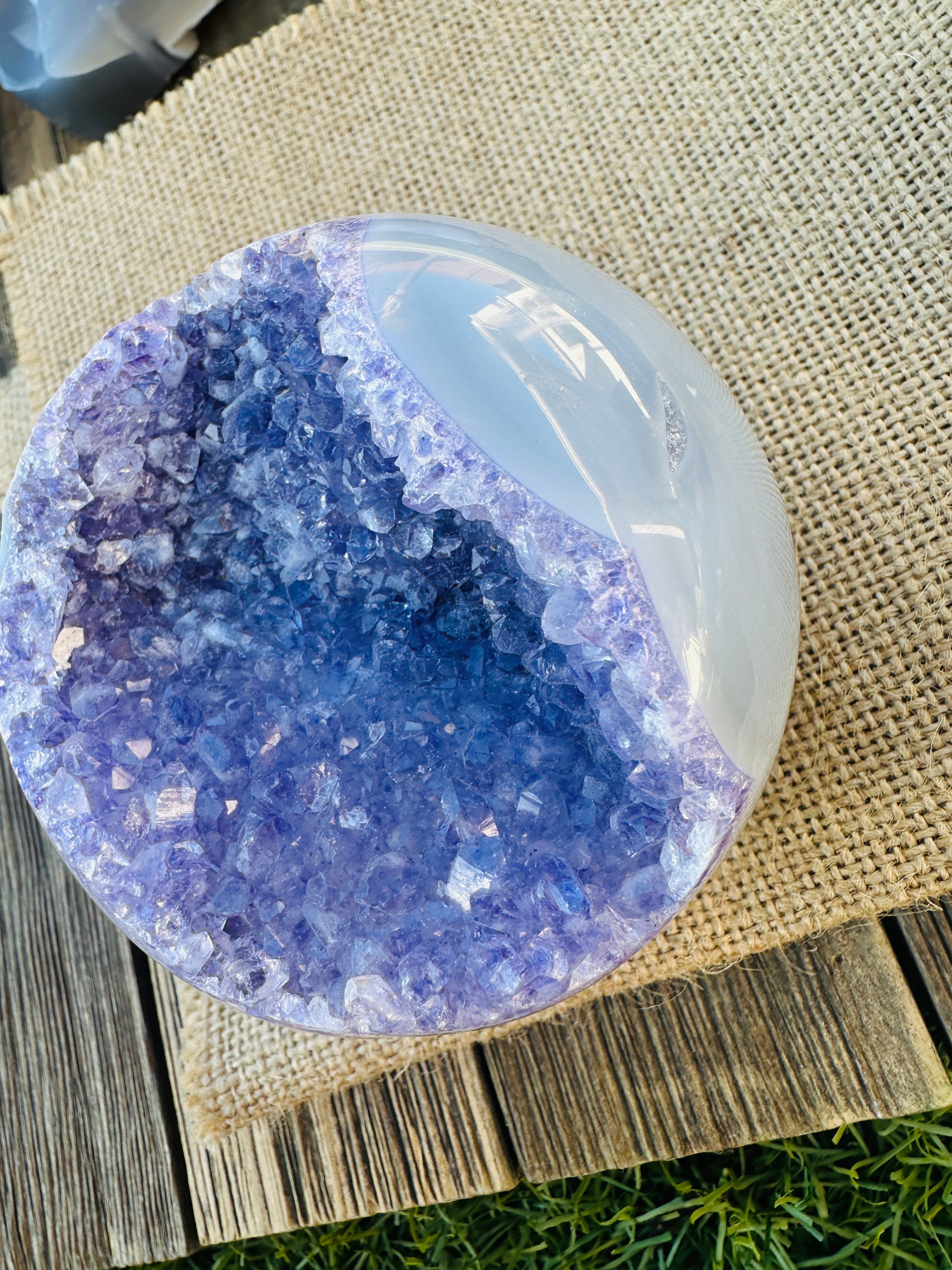✨ Nizhoni Crystals ✨  Purple Amethyst Geode Sphere