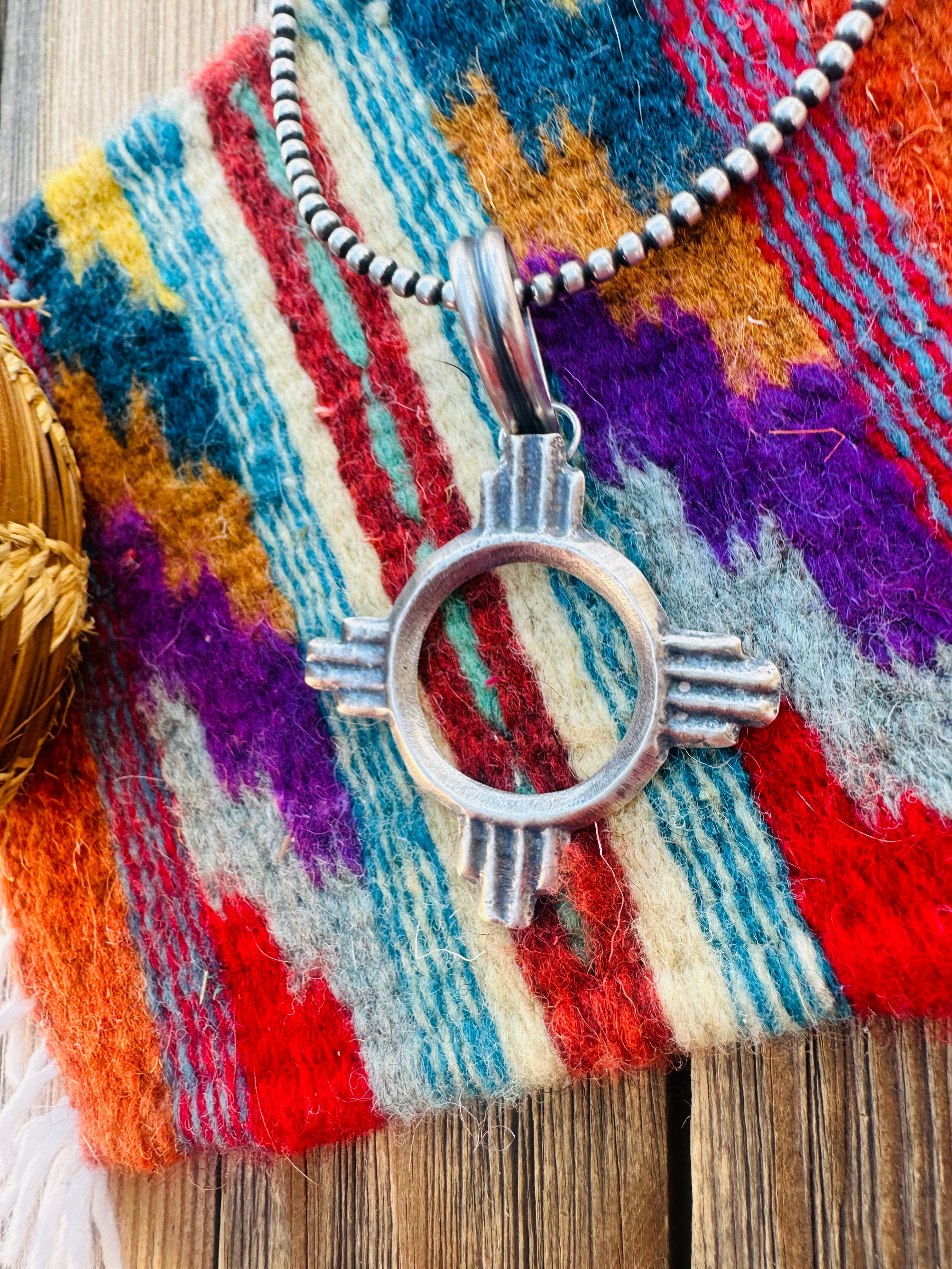 Handcrafted Sterling Silver Zia Cross Pendant by Buffalo Dancer