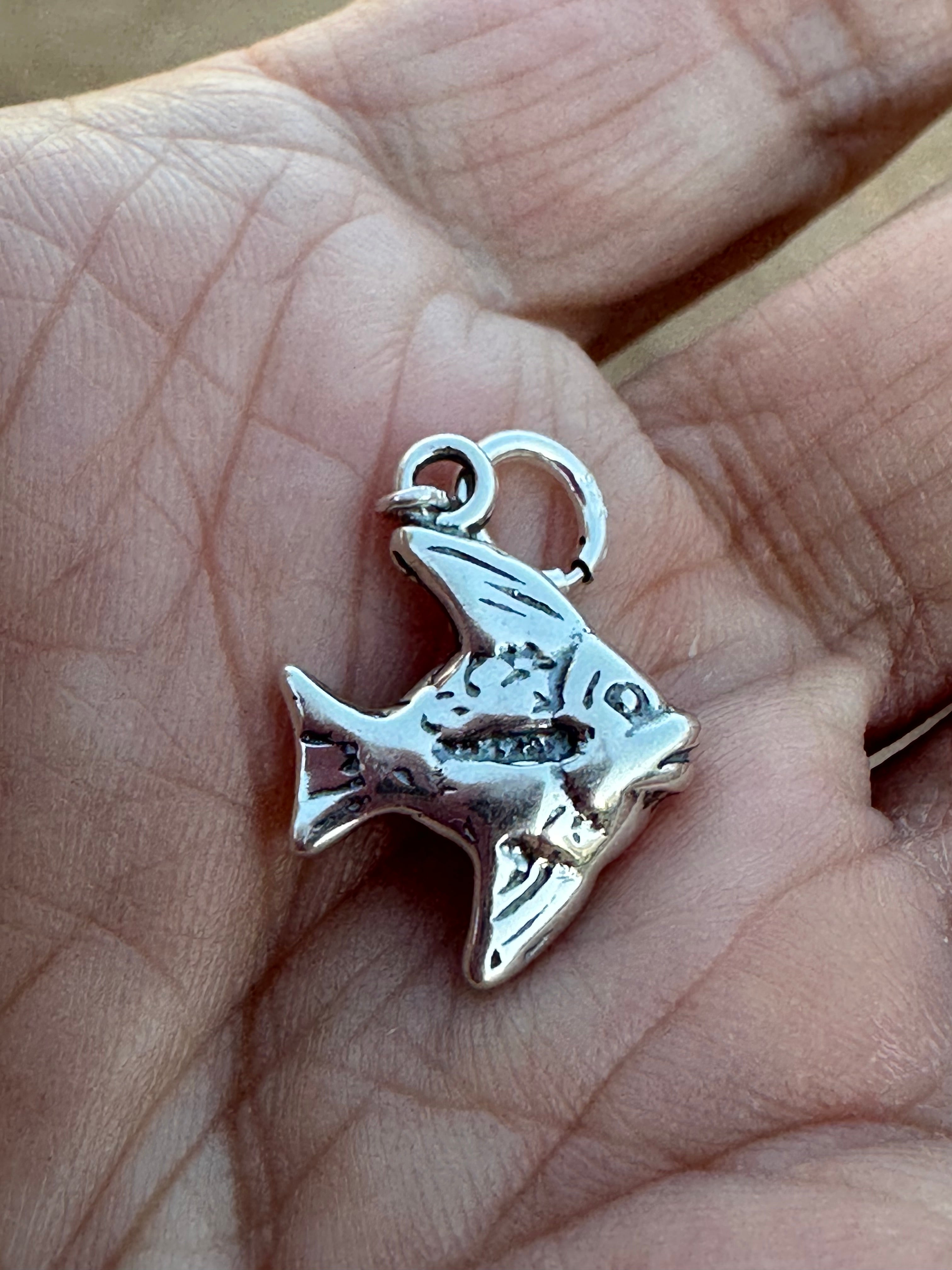 Navajo Crafted Sterling Silver Fat Fish Charm