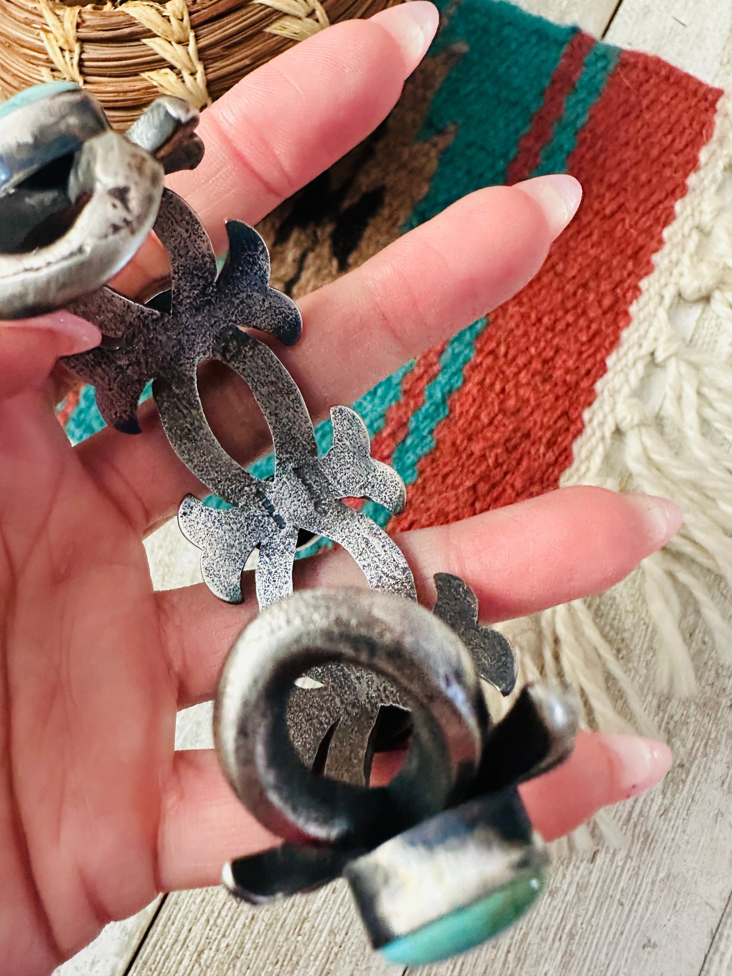 Handcrafted Turquoise & Sterling Silver Cuff Bracelet by Chimney Butte