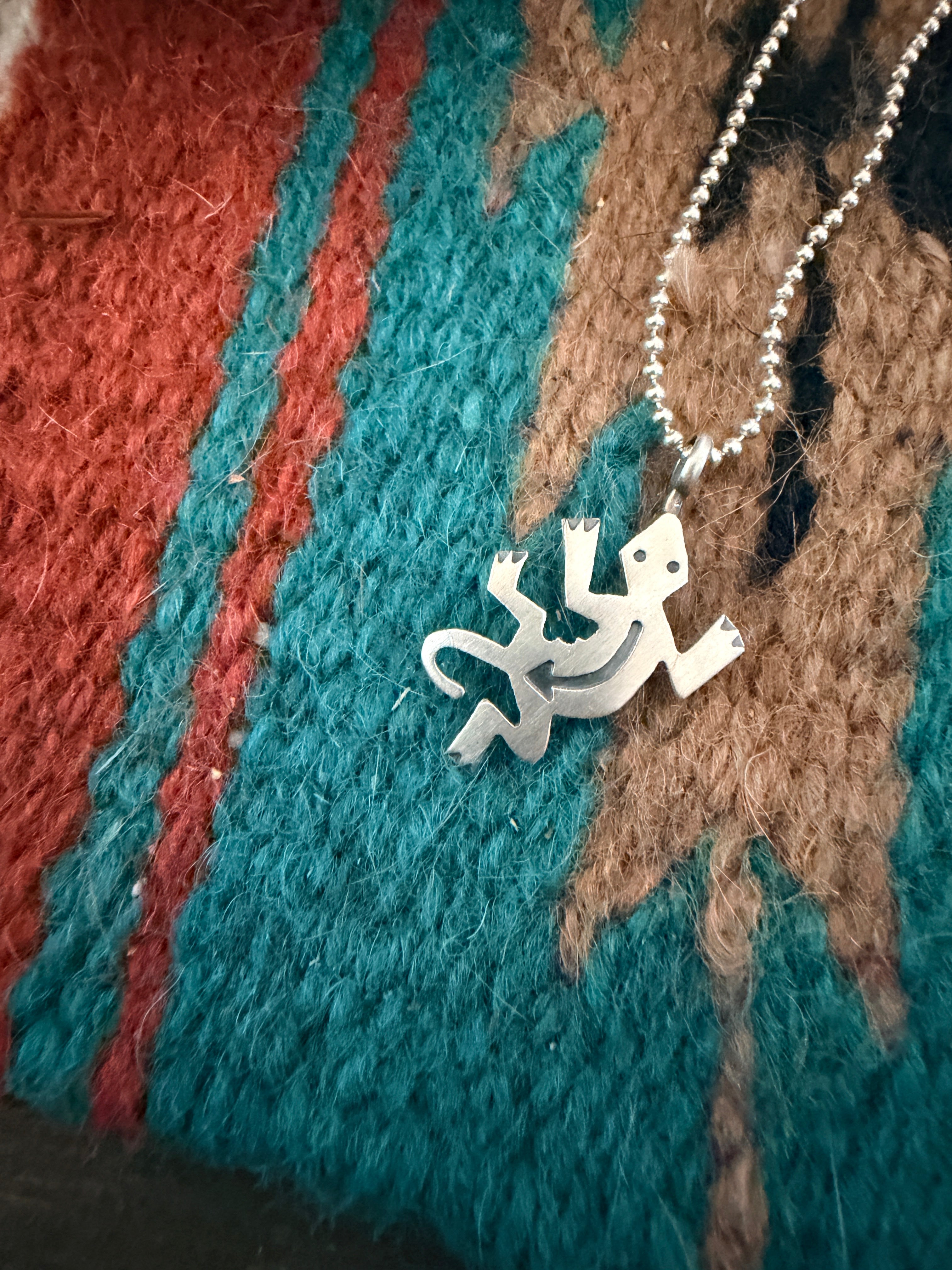 Handcrafted Sterling Silver Lizard Pendant
