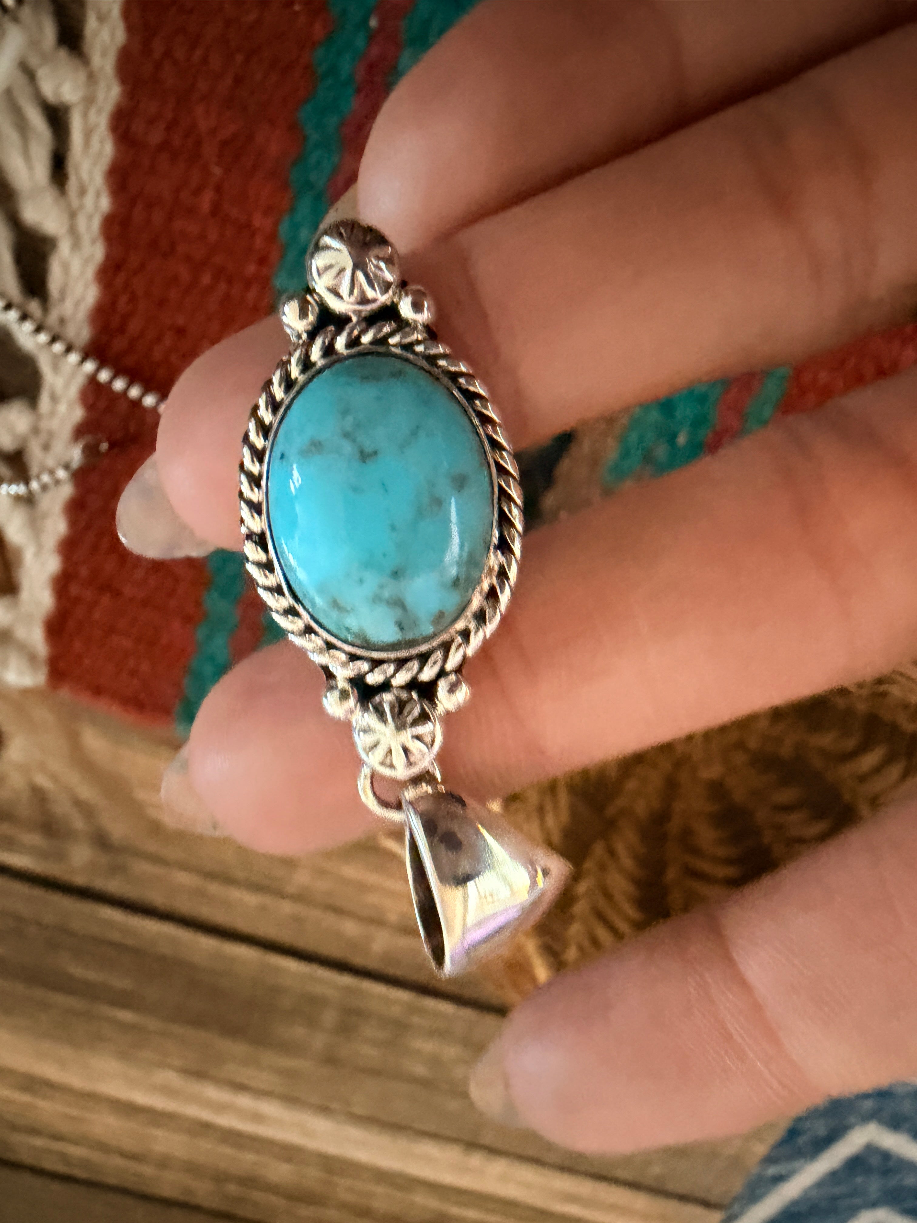 Handcrafted Sterling Silver and Turquoise Pendant