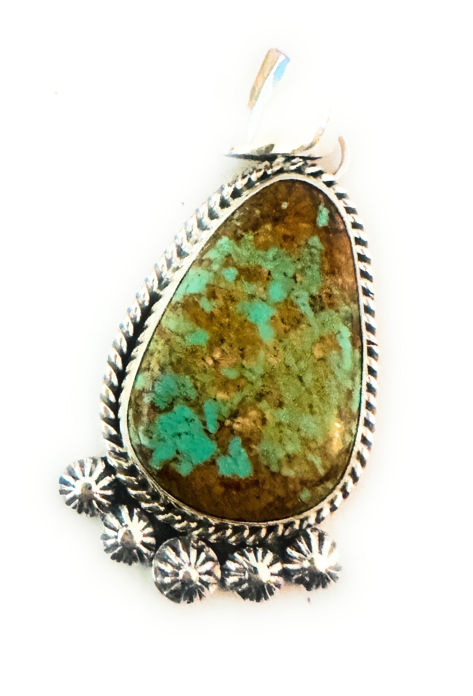 Navajo Number 8 Turquoise & Sterling Silver Pendant