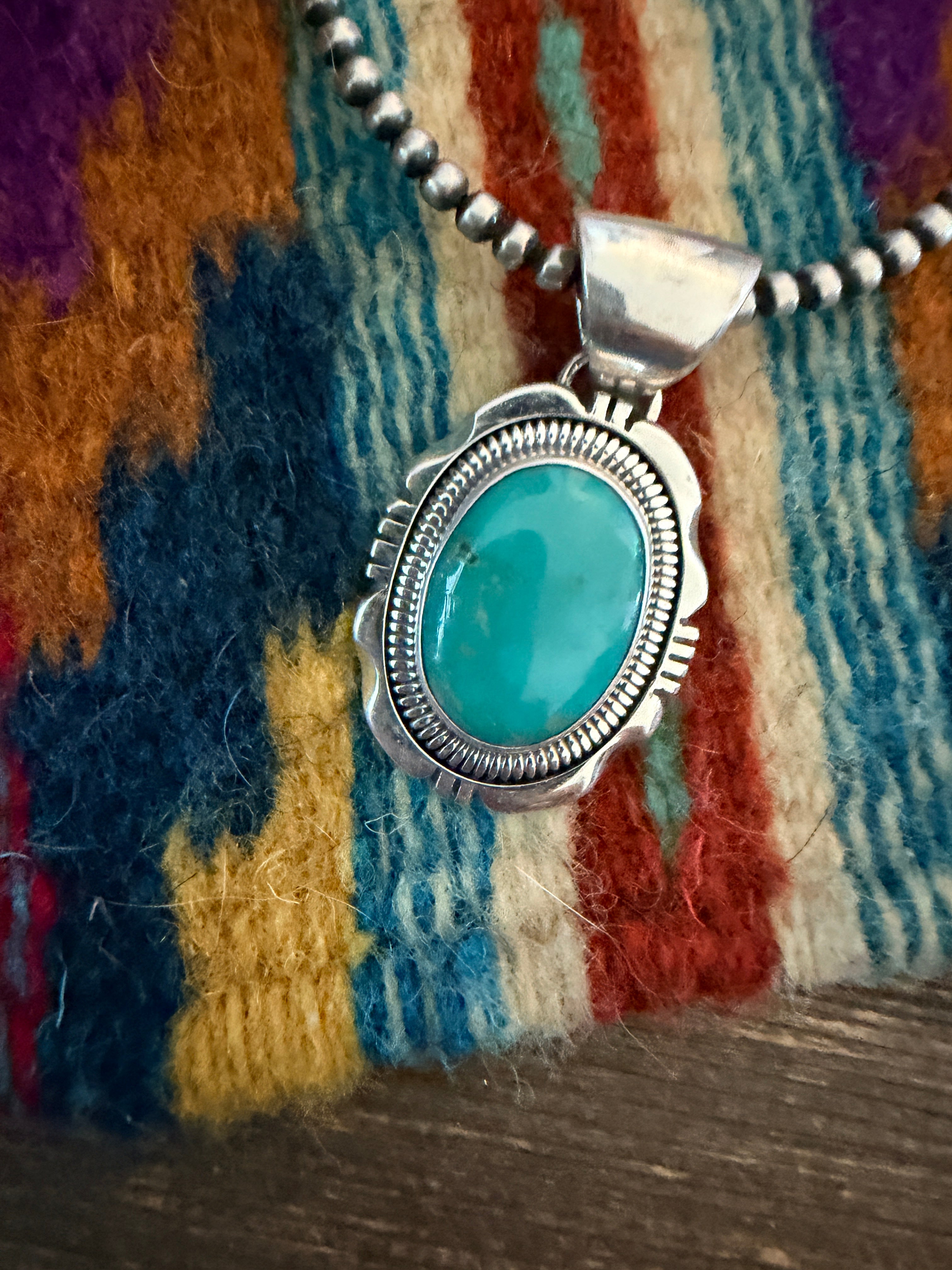 Handcrafted Turquoise and Sterling Silver Pendant