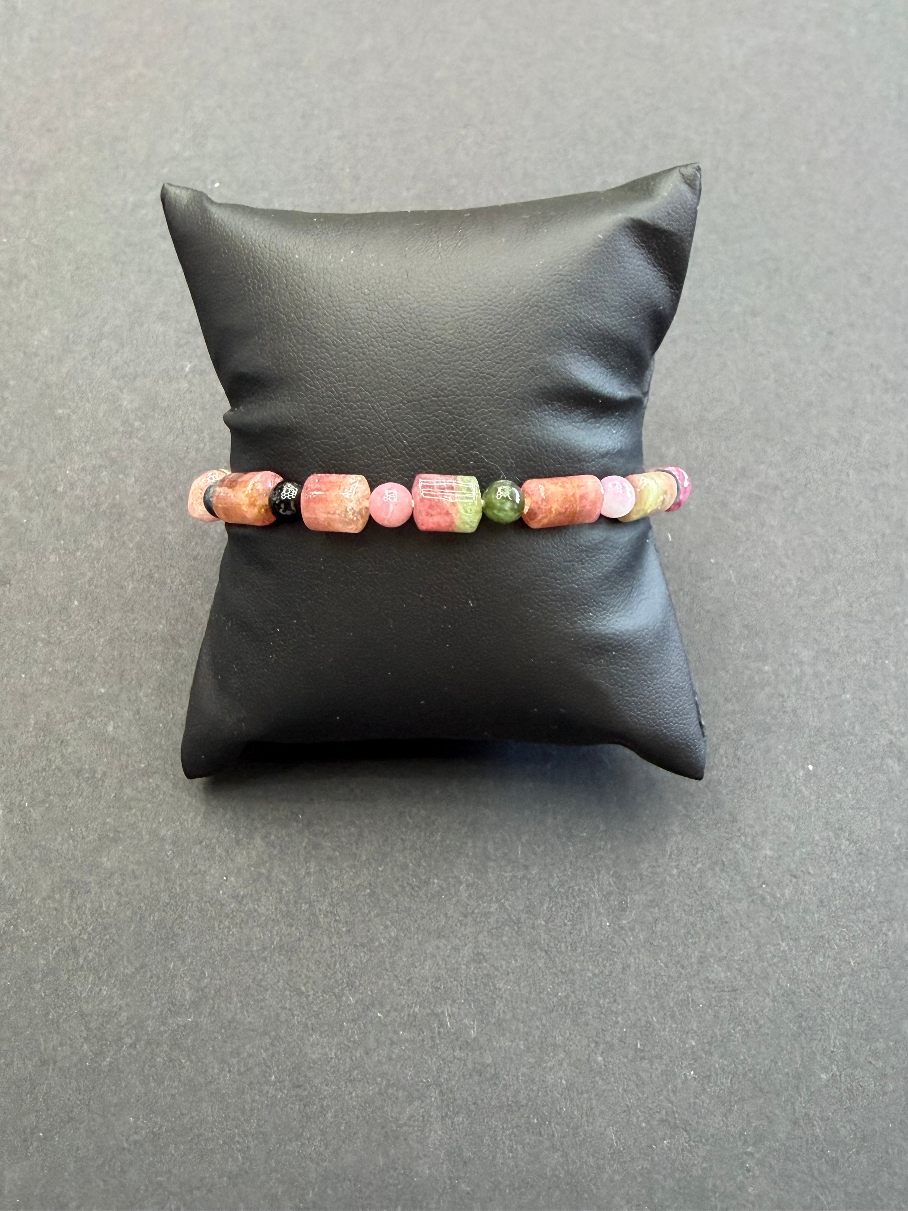 Tourmaline Tube Stretch Bracelet