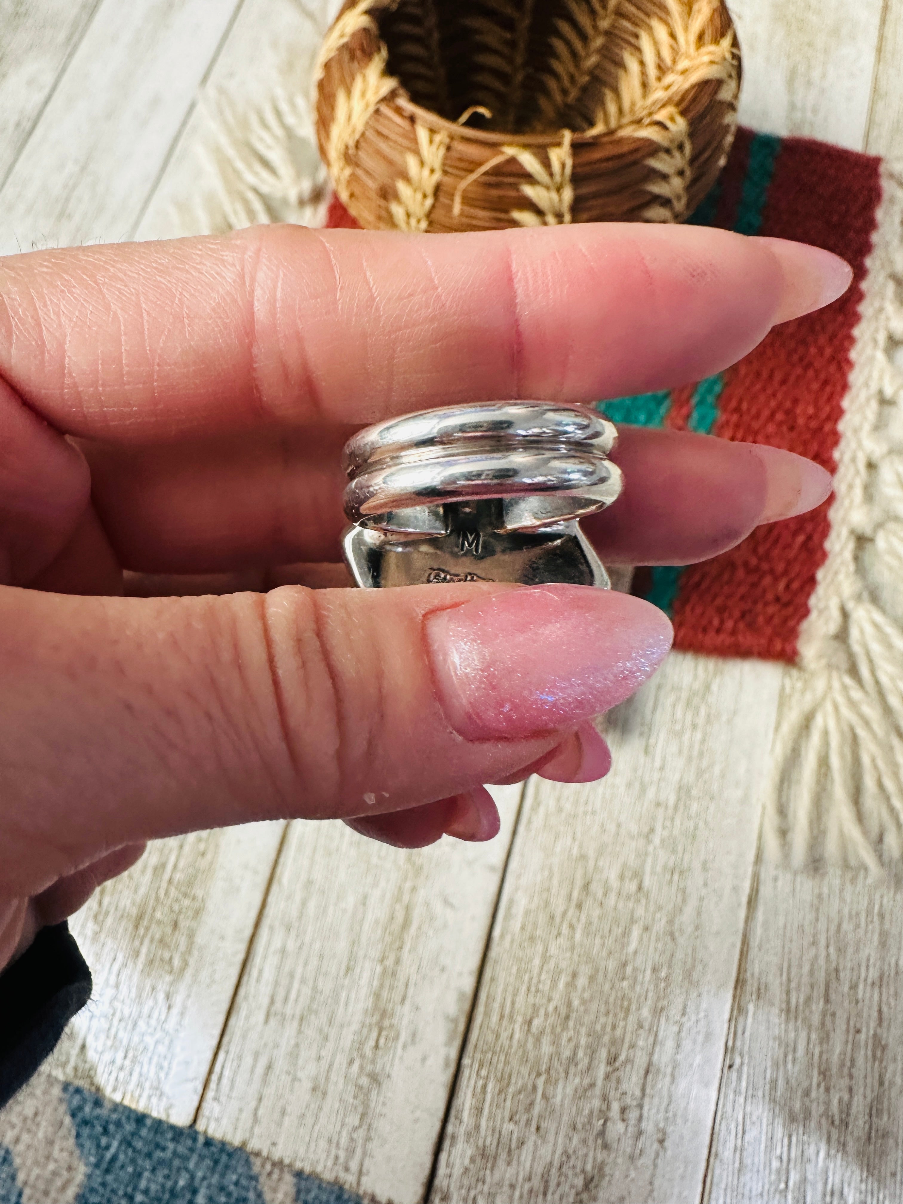 Handcrafted Palomino Turquoise & Sterling Silver Ring size 7