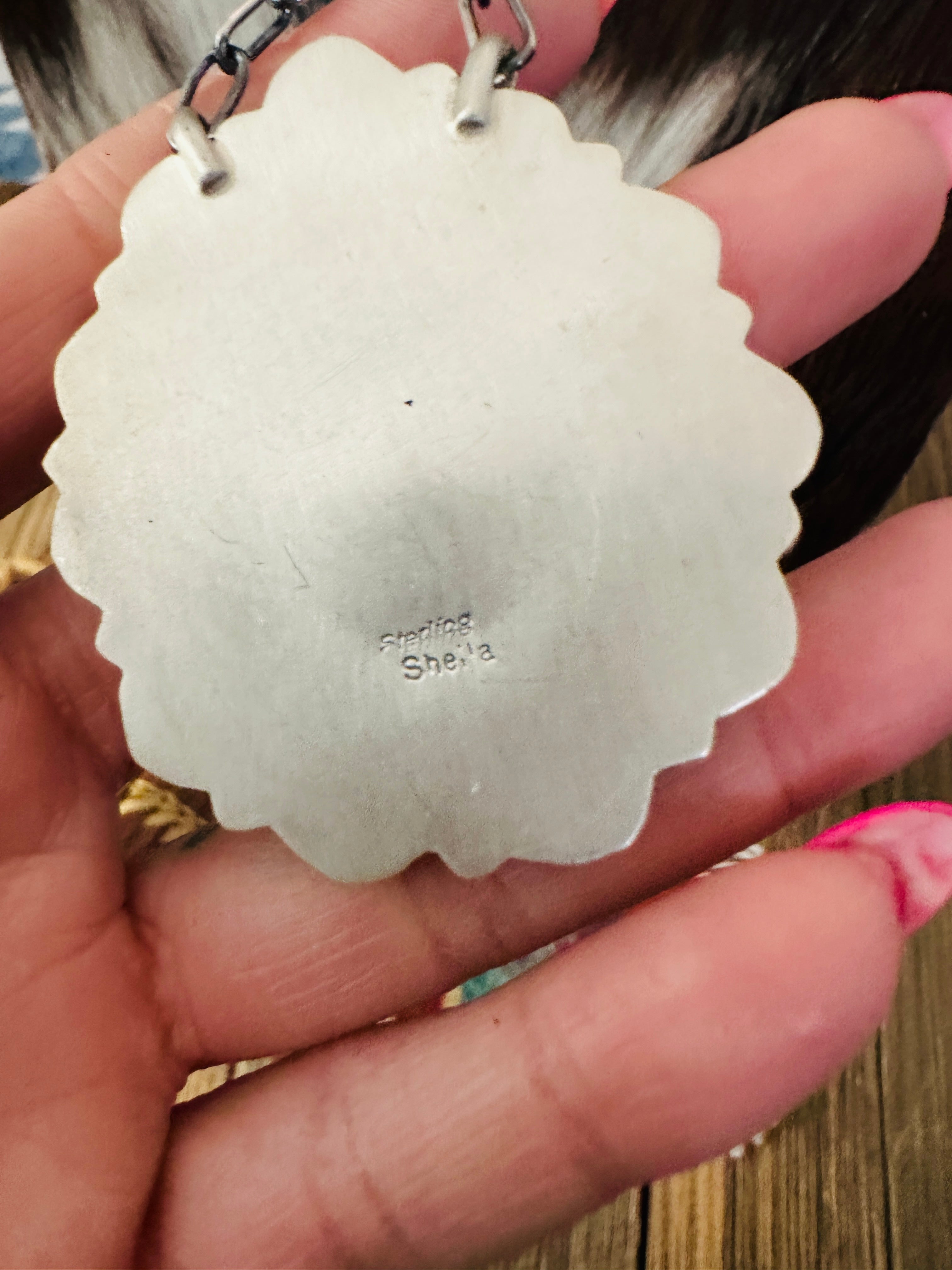 Handcrafted Multicolor Spiny Oyster & Sterling Silver Cluster Necklace by Sheila Becenti