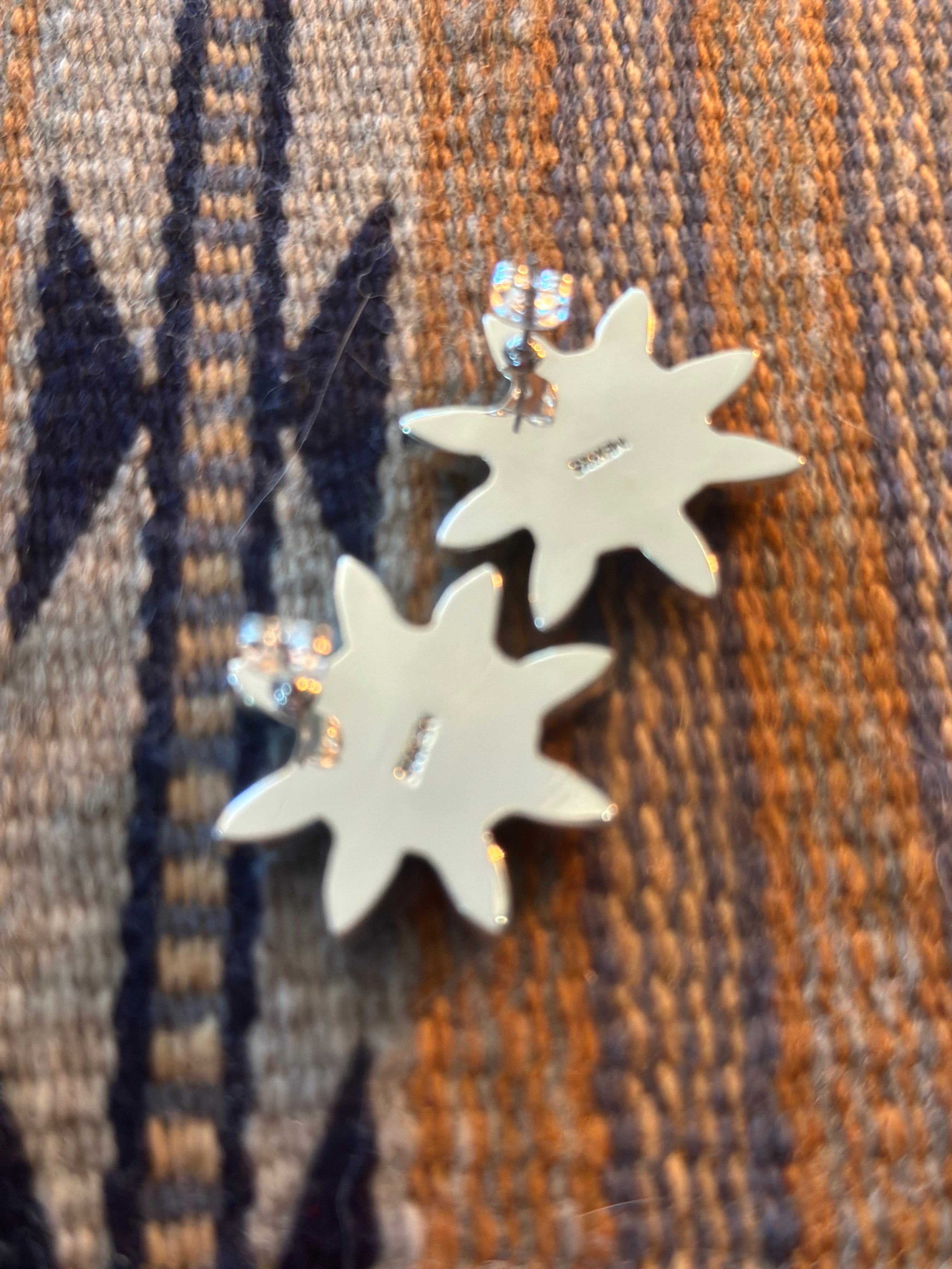 Handmade Sterling Silver and Turquoise Daisy Post Earrings