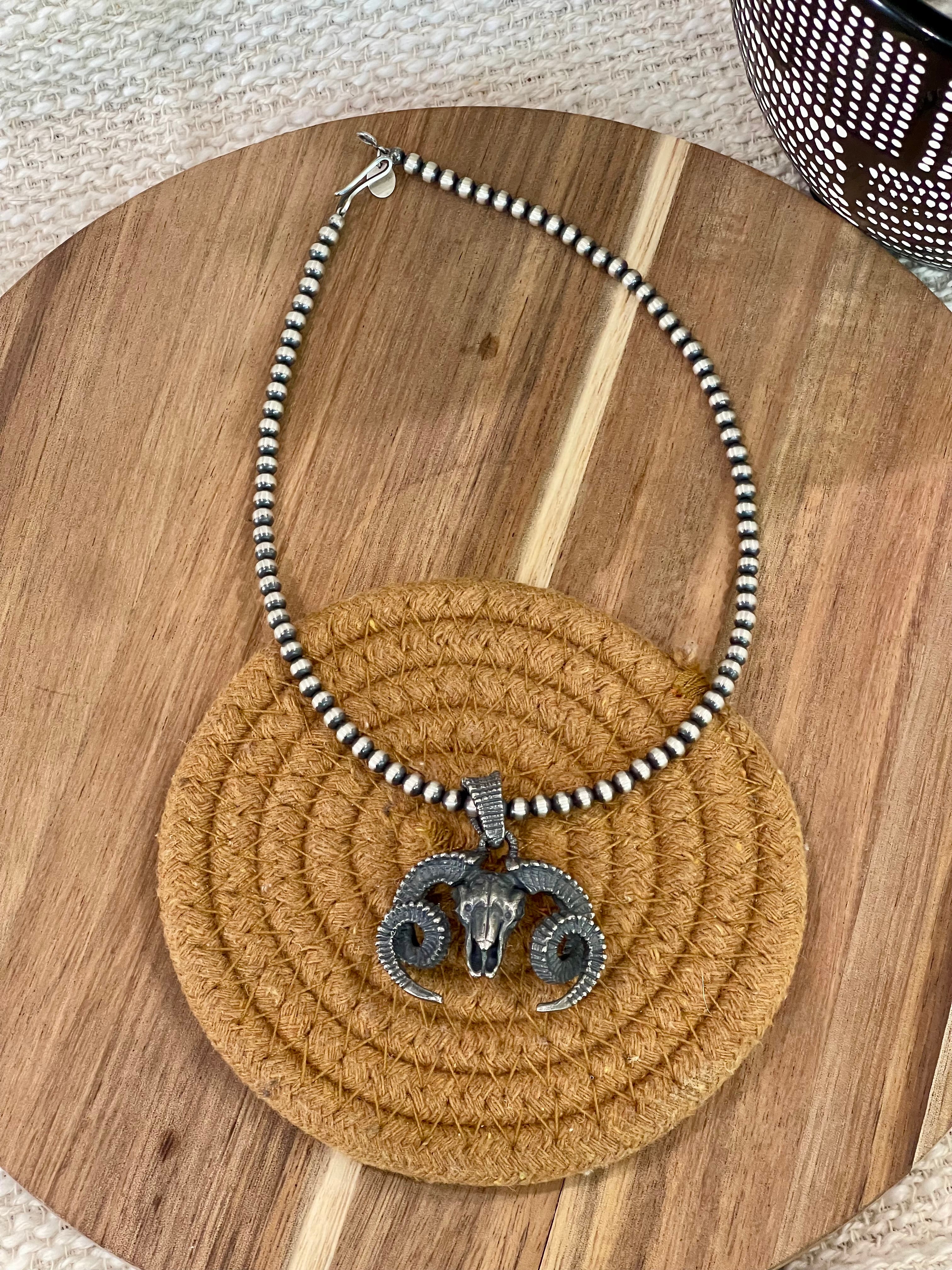 Handcrafted Sterling Silver Ram Pendant