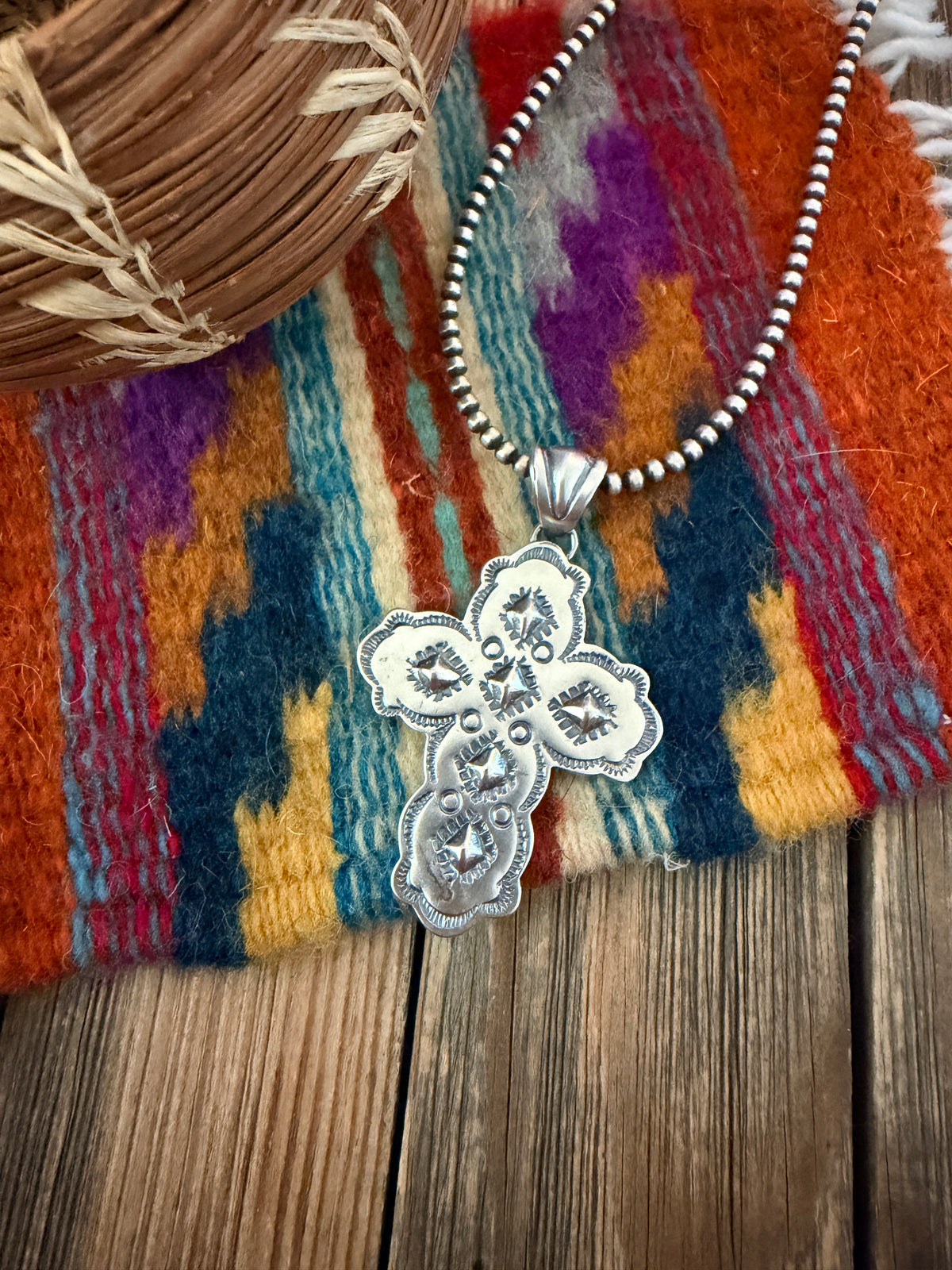 Handcrafted Sterling Silver Cross Pendant by Benson Shorty