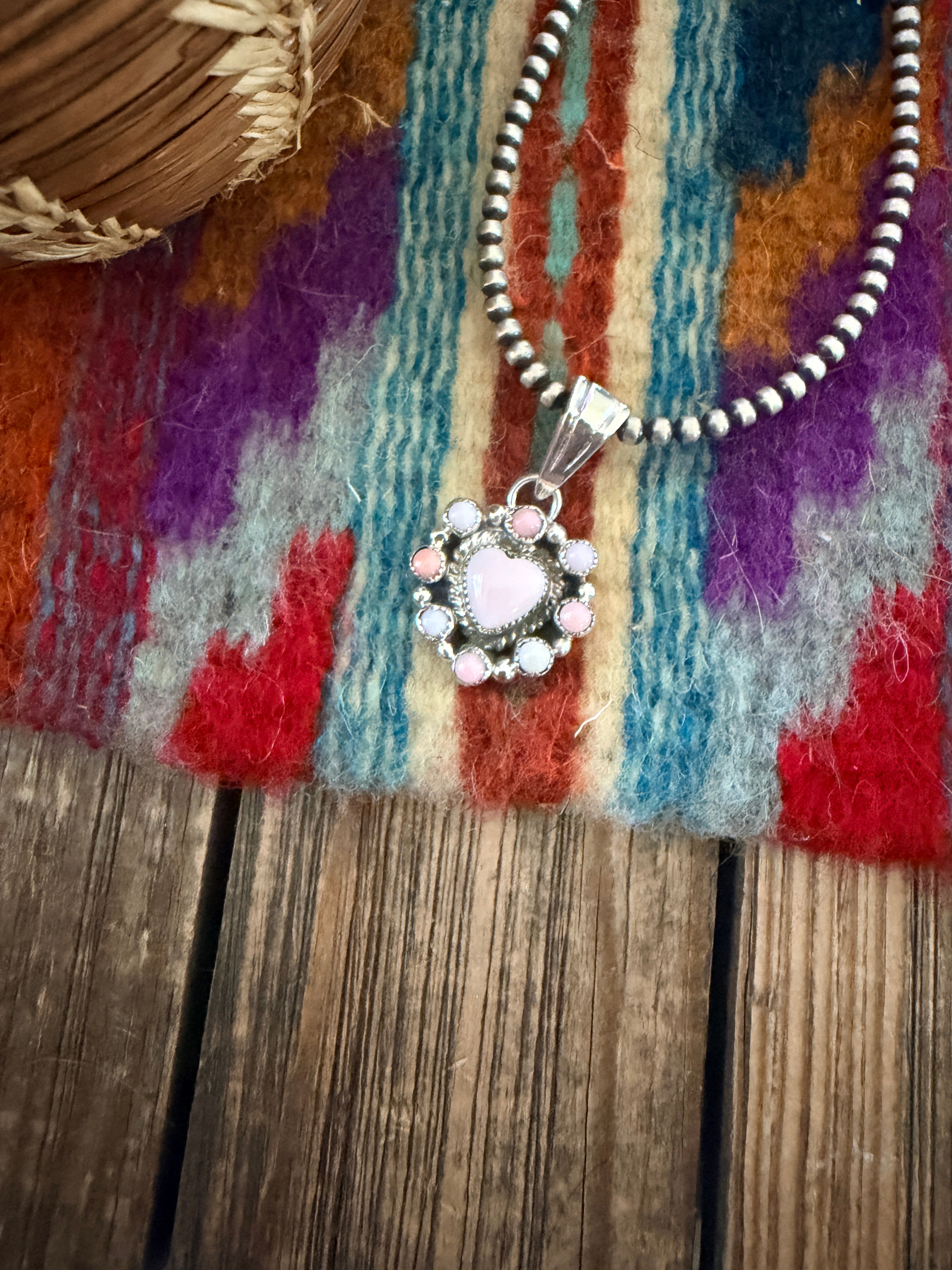 Handcrafted Sterling Silver & Queen Pink Conch Heart Pendant