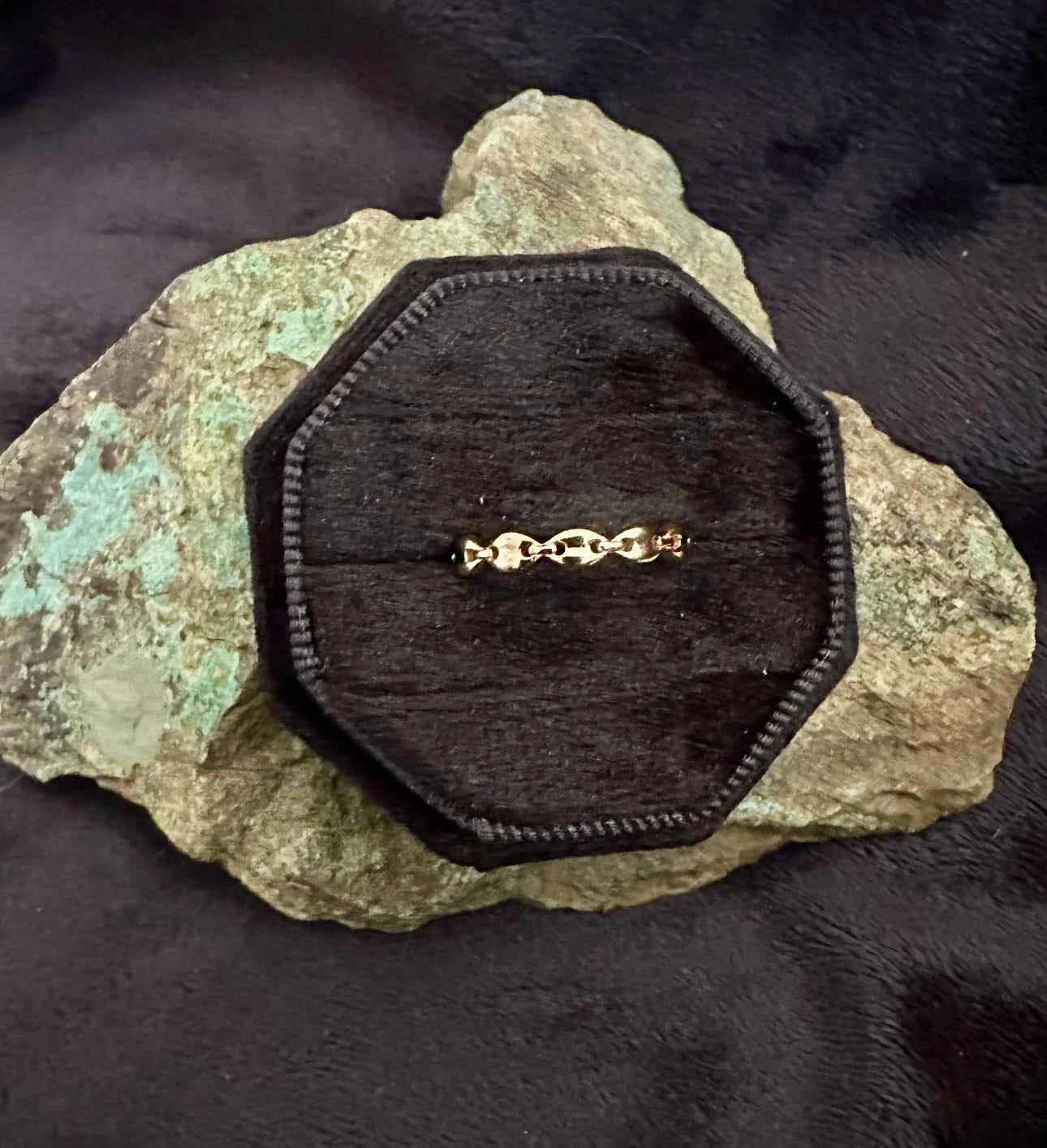 Gold Plated Sterling Silver Janie Anchor Chain Ring