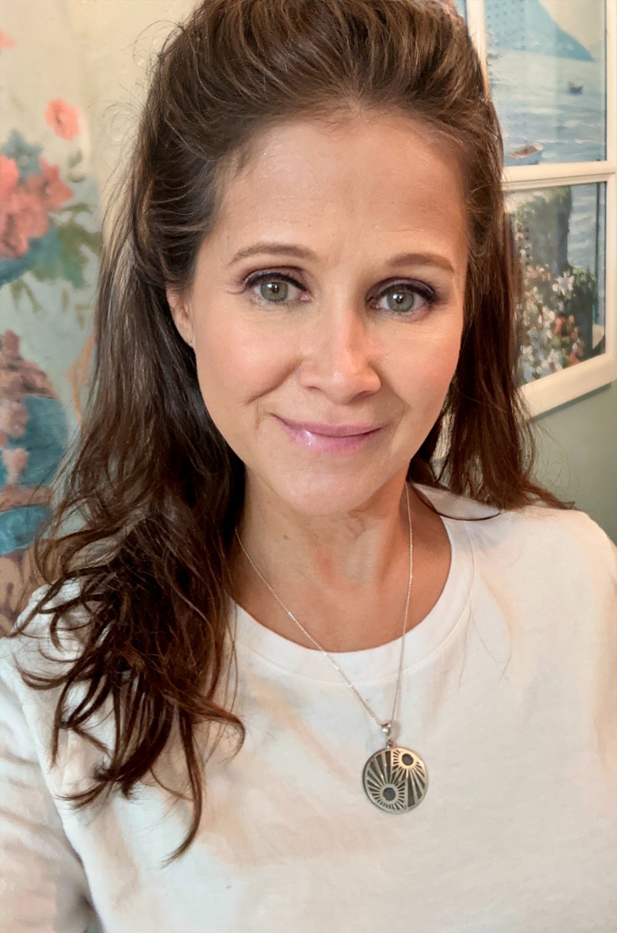 Oxidized Sunrise Pendant Sterling Silver Necklace