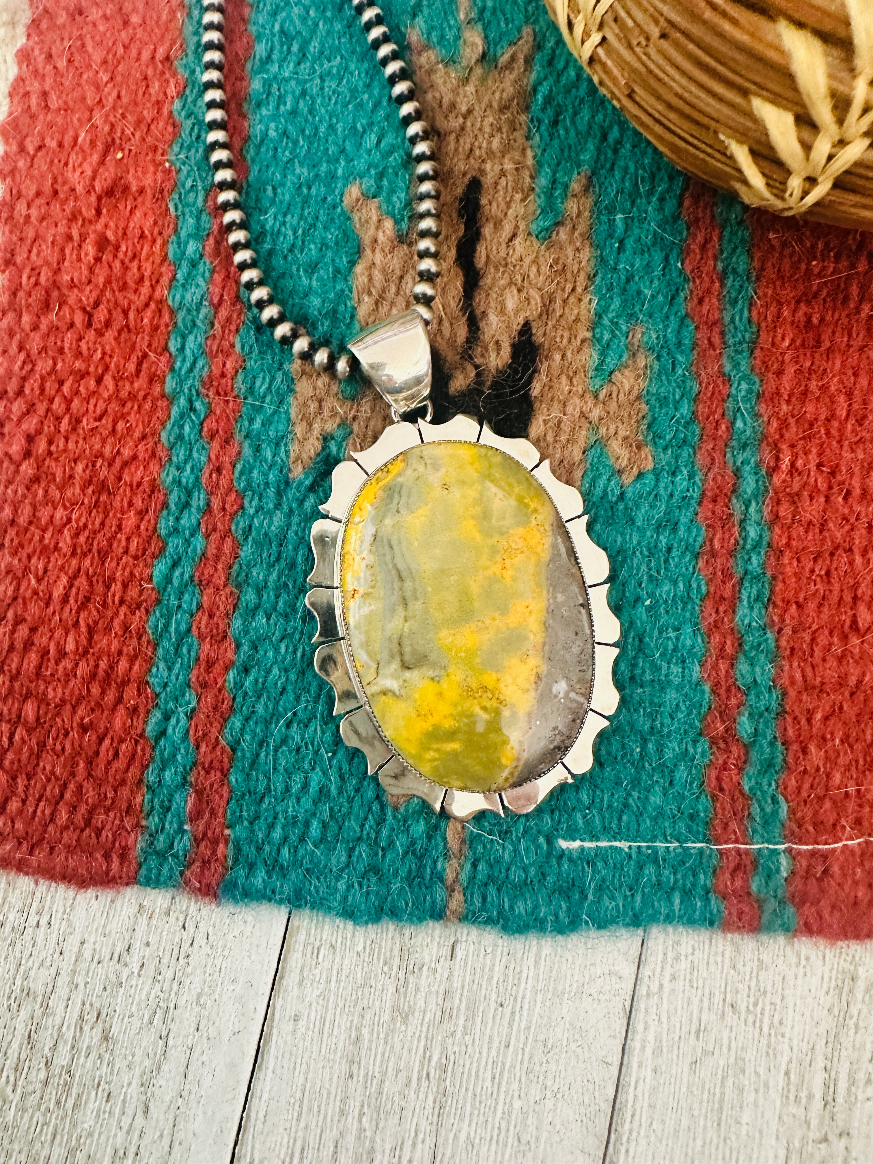 Navajo Sterling Silver & Bumblebee  Pendant