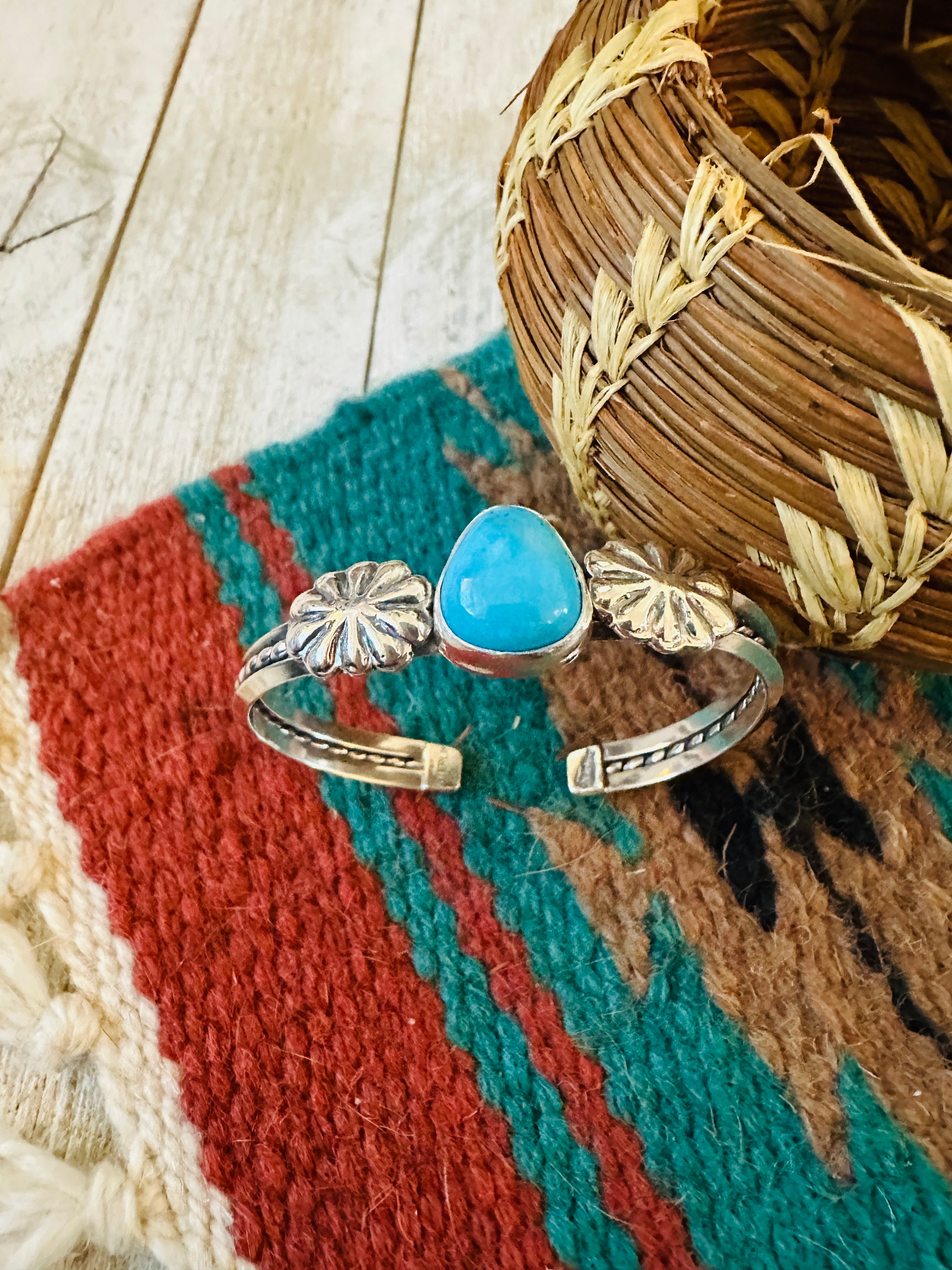 Handcrafted Sterling Silver & Turquoise Cuff Bracelet