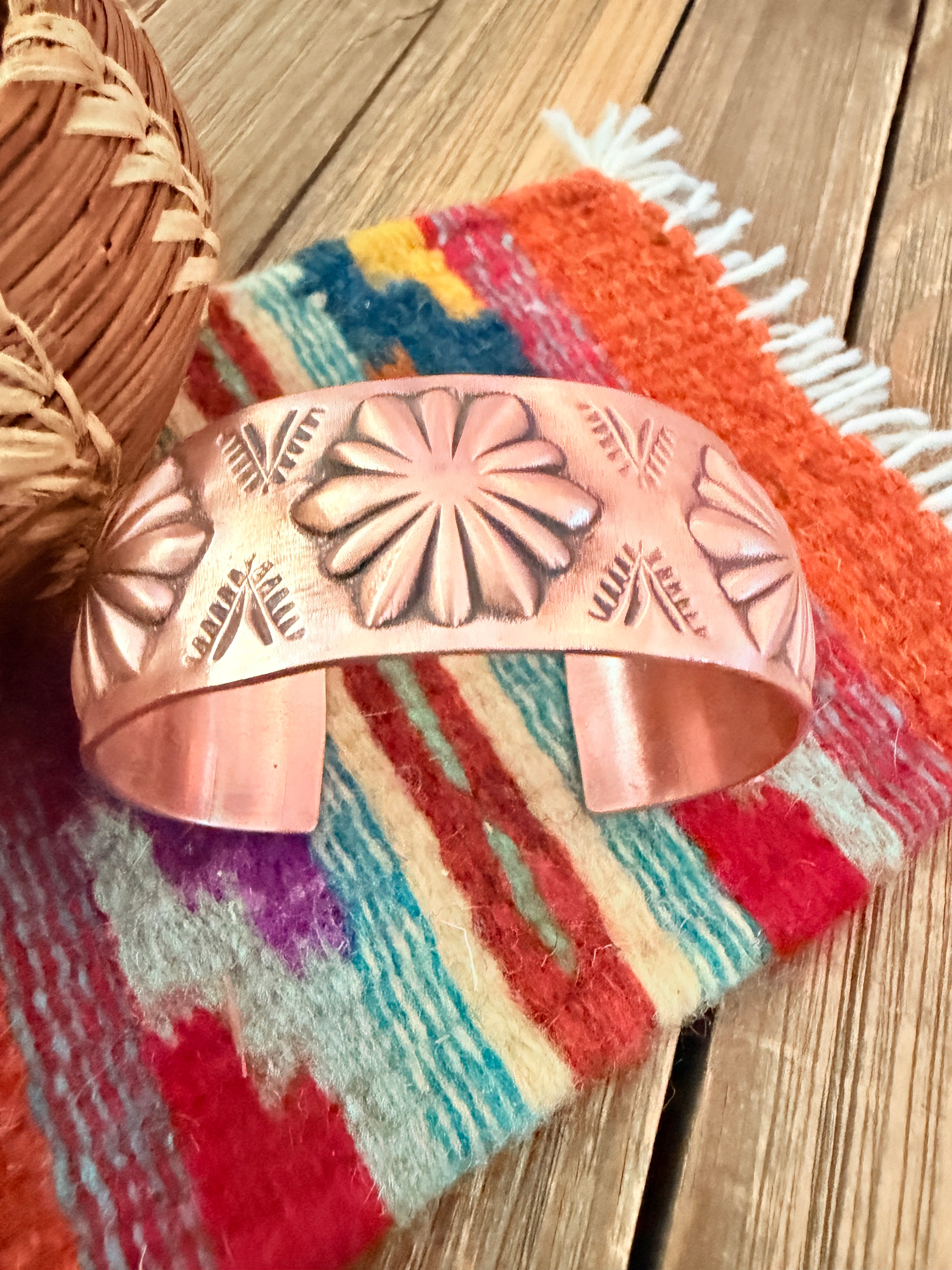 Handcrafted Copper Cuff Bracelet by Elvira Bill