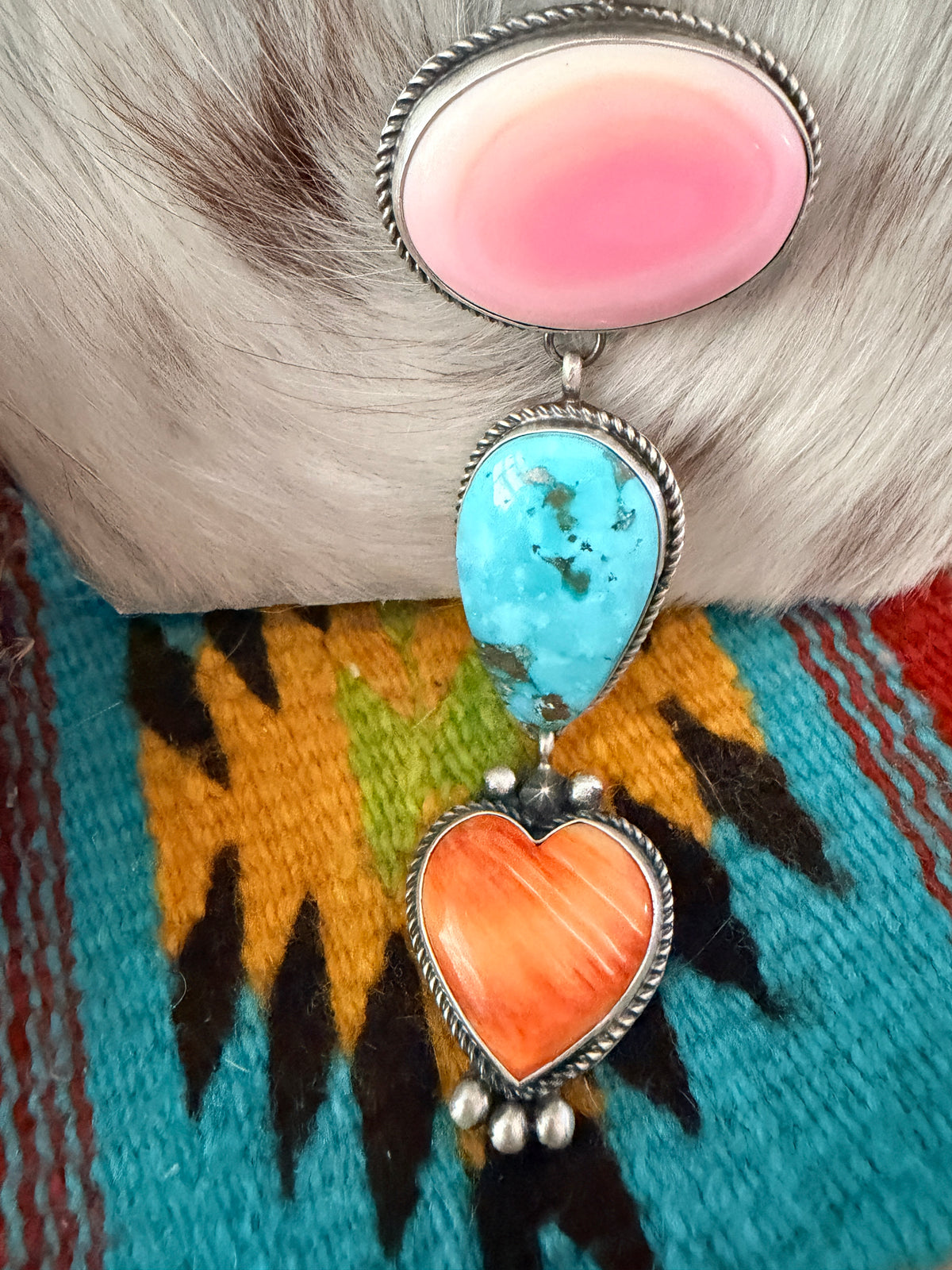 Handcrafted Multi Stone & Sterling Silver Lariat Necklace by Vicky Hicks