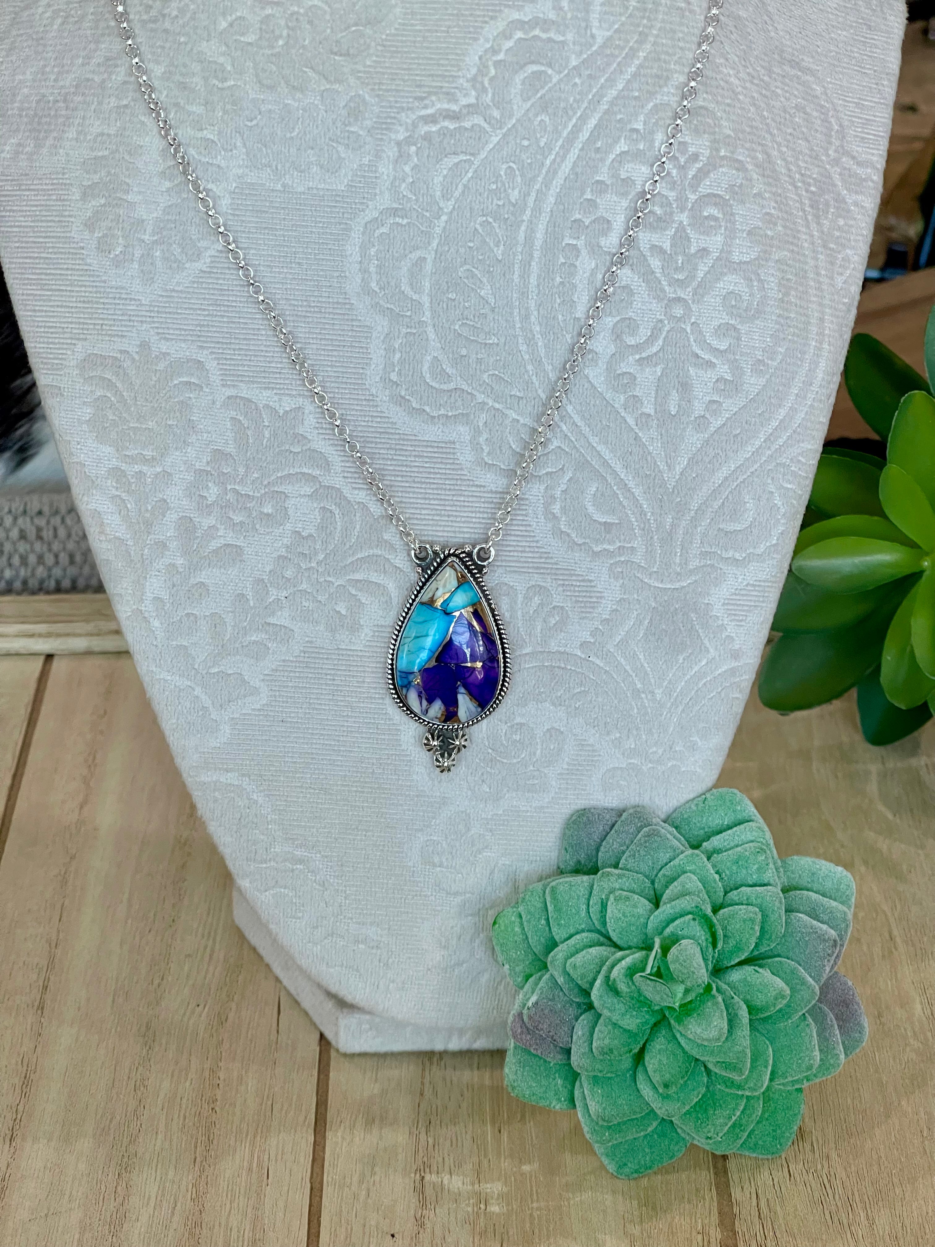 Handmade Sterling Silver & Purple Dream Mojave Necklace