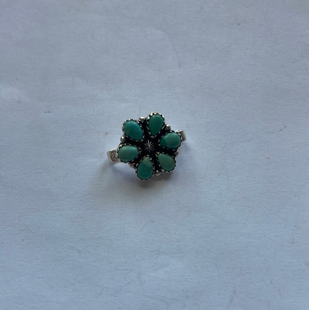 Nizhoni Turquoise & Sterling Silver Handmade Watch Charms rounded petals