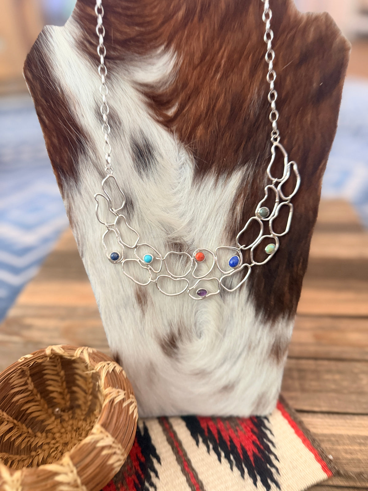 Handcrafted Multi Stone & Sterling Silver Necklace