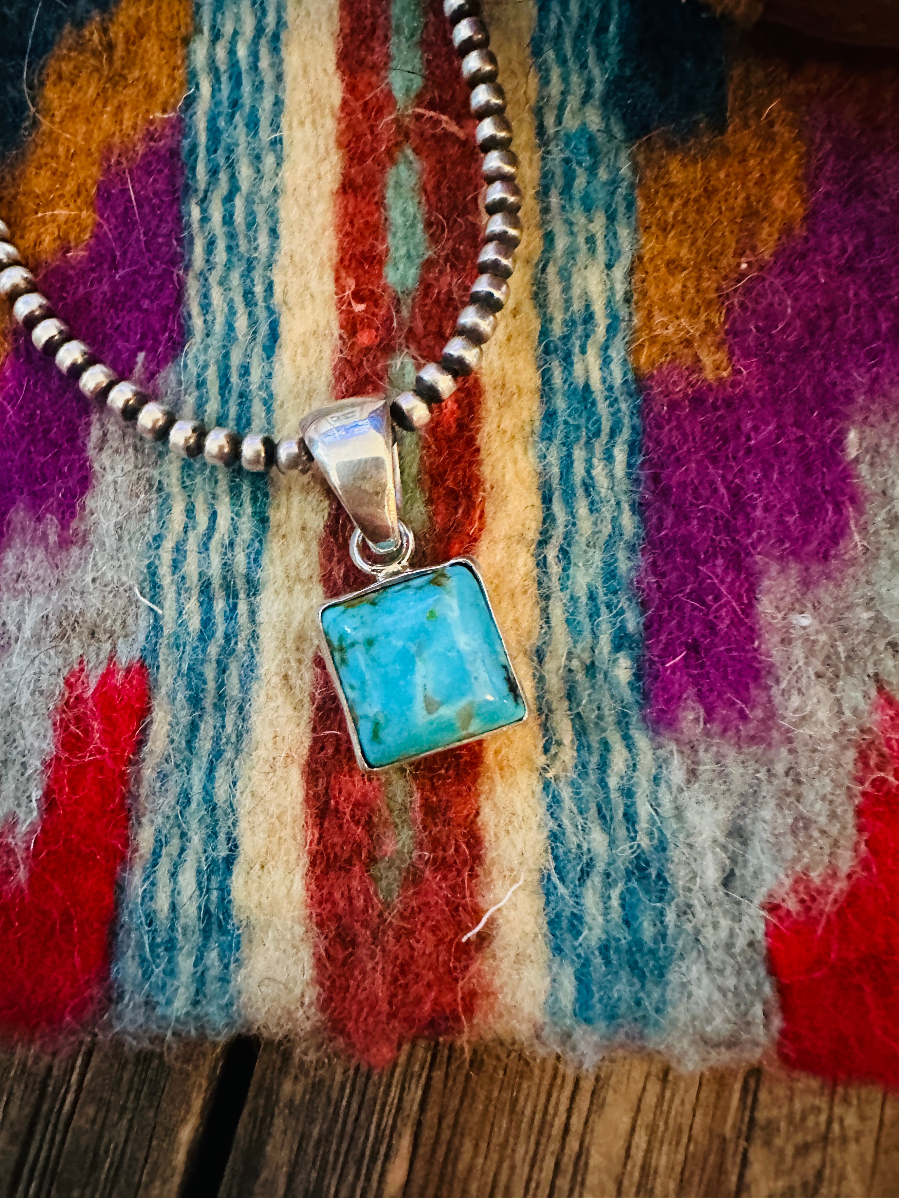 Handcrafted Sterling Silver & Turquoise Pendant