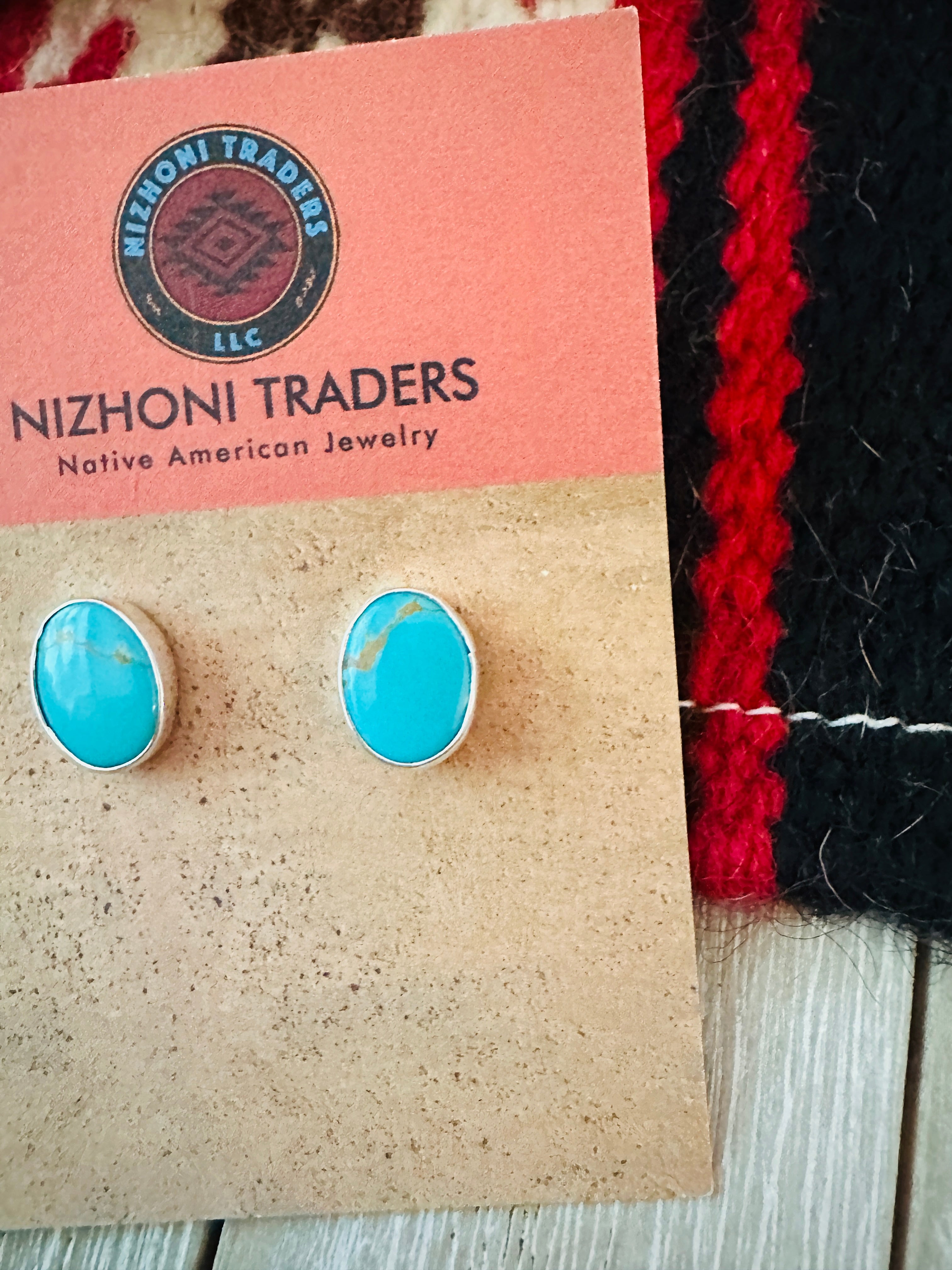 Handcrafted Turquoise & Sterling Silver Stud Earrings