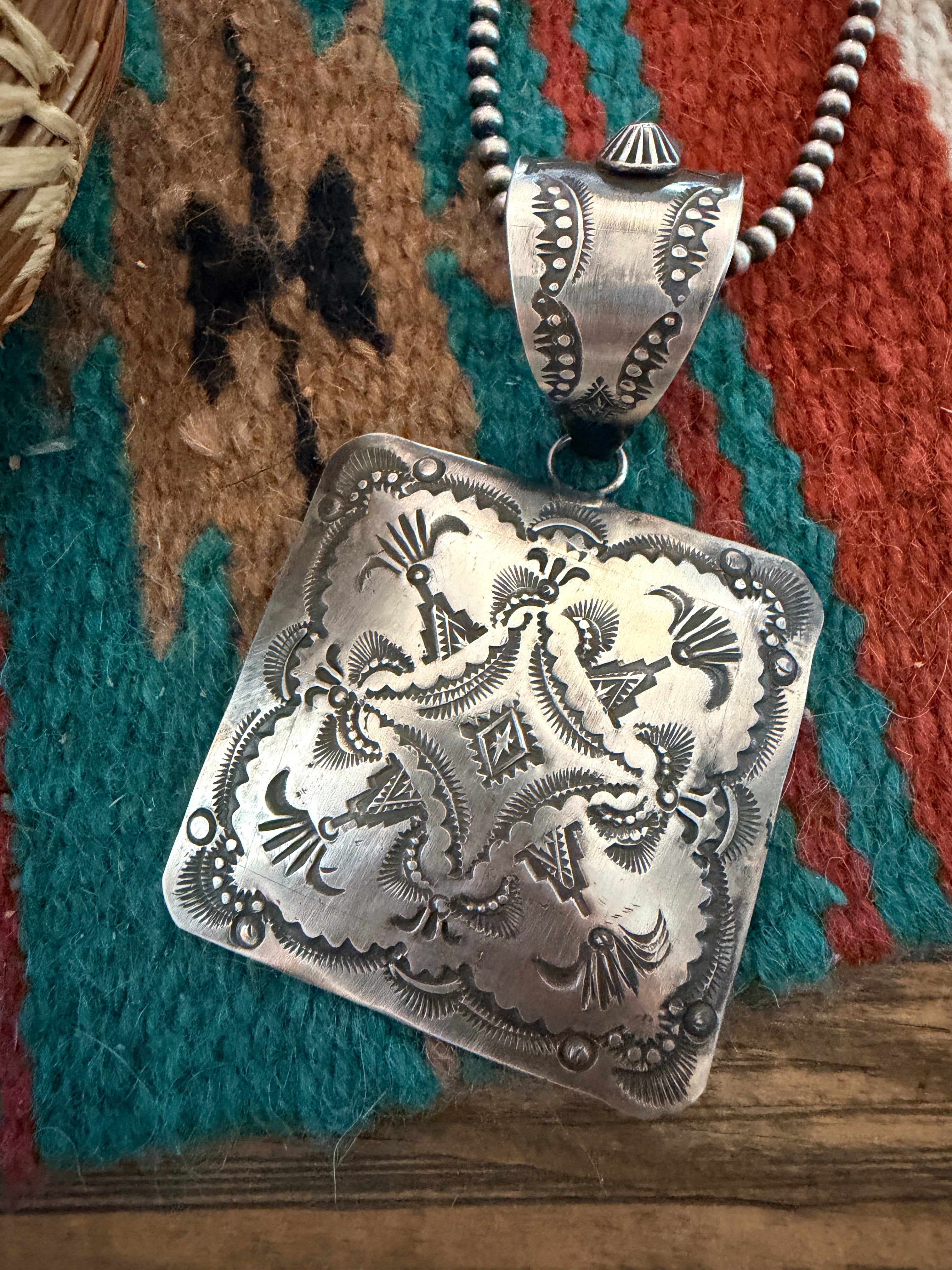 Handcrafted Sterling Silver Concho Pendant by Vincent Platero