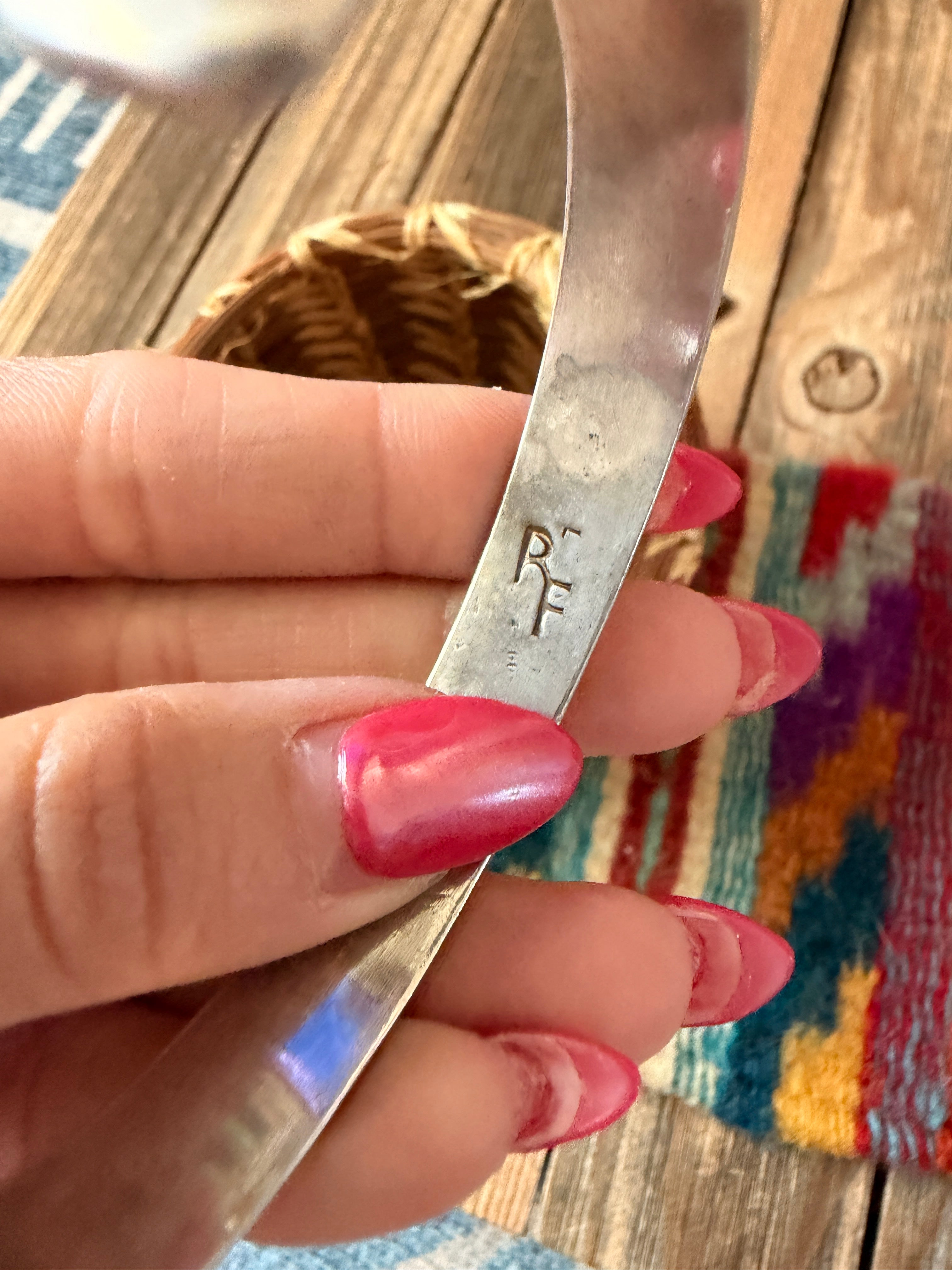 Handcrafted Old Pawn Sterling Silver Cuff Bracelet