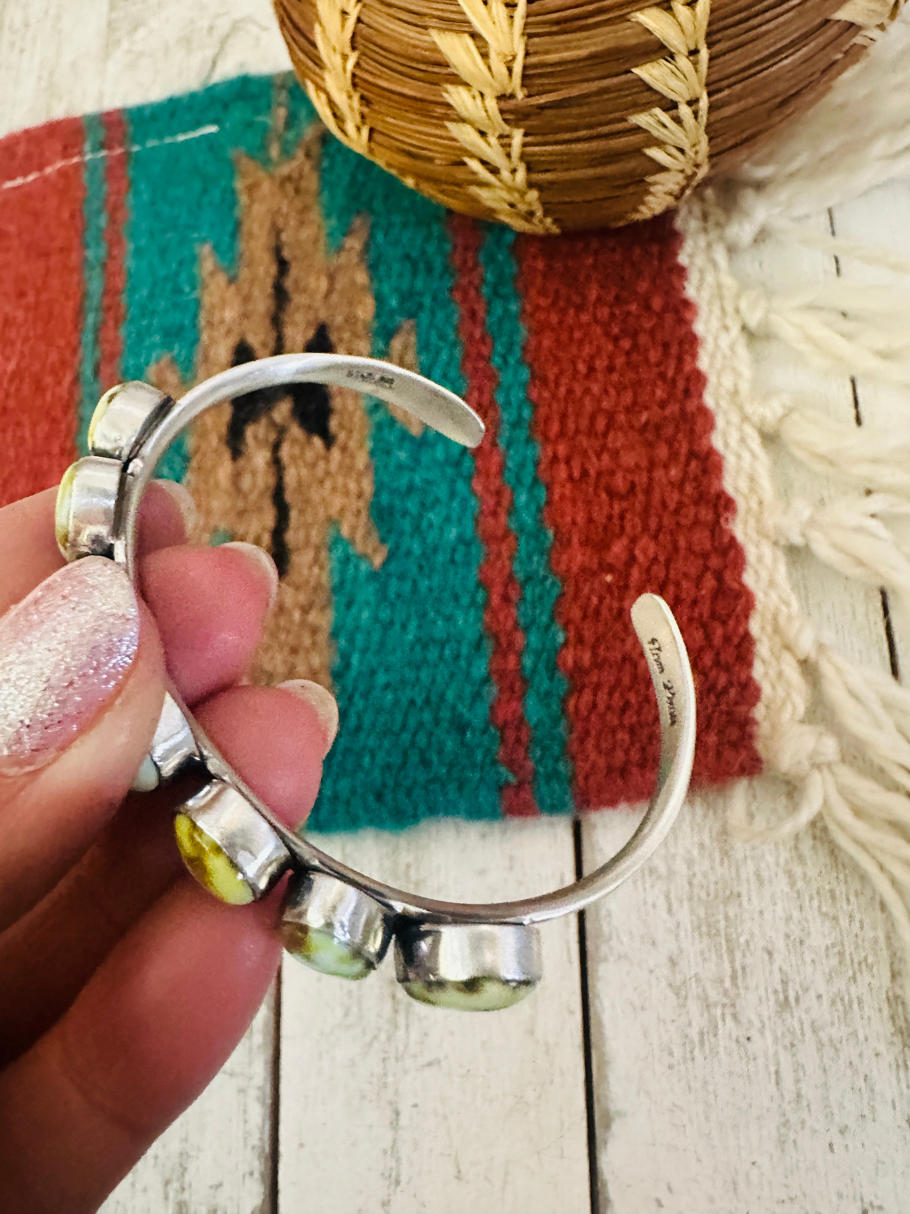 Navajo Palomino Turquoise & Sterling Silver Cuff Bracelet