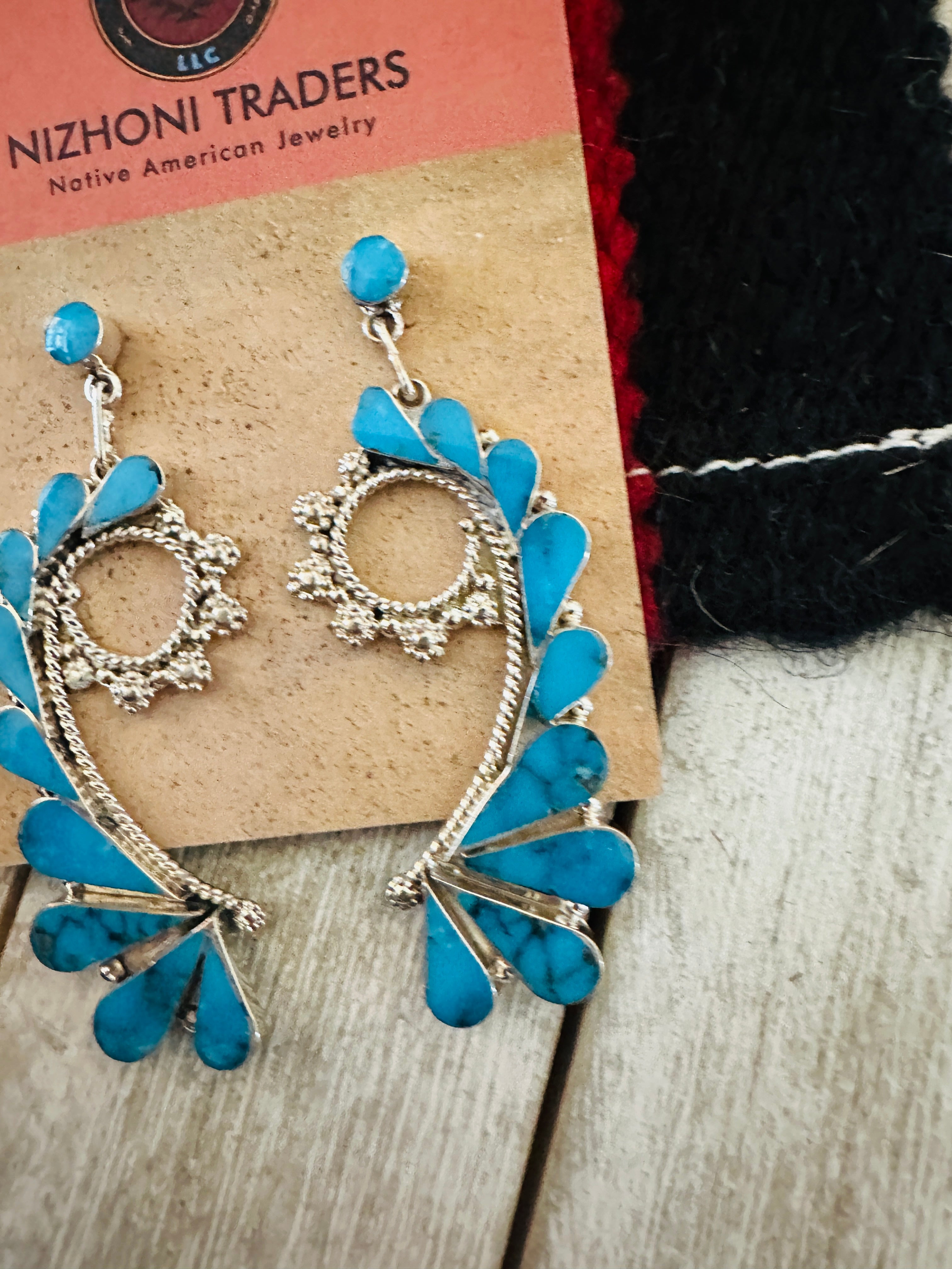 Handcrafted Sterling Silver & Turquoise Dangle Earrings