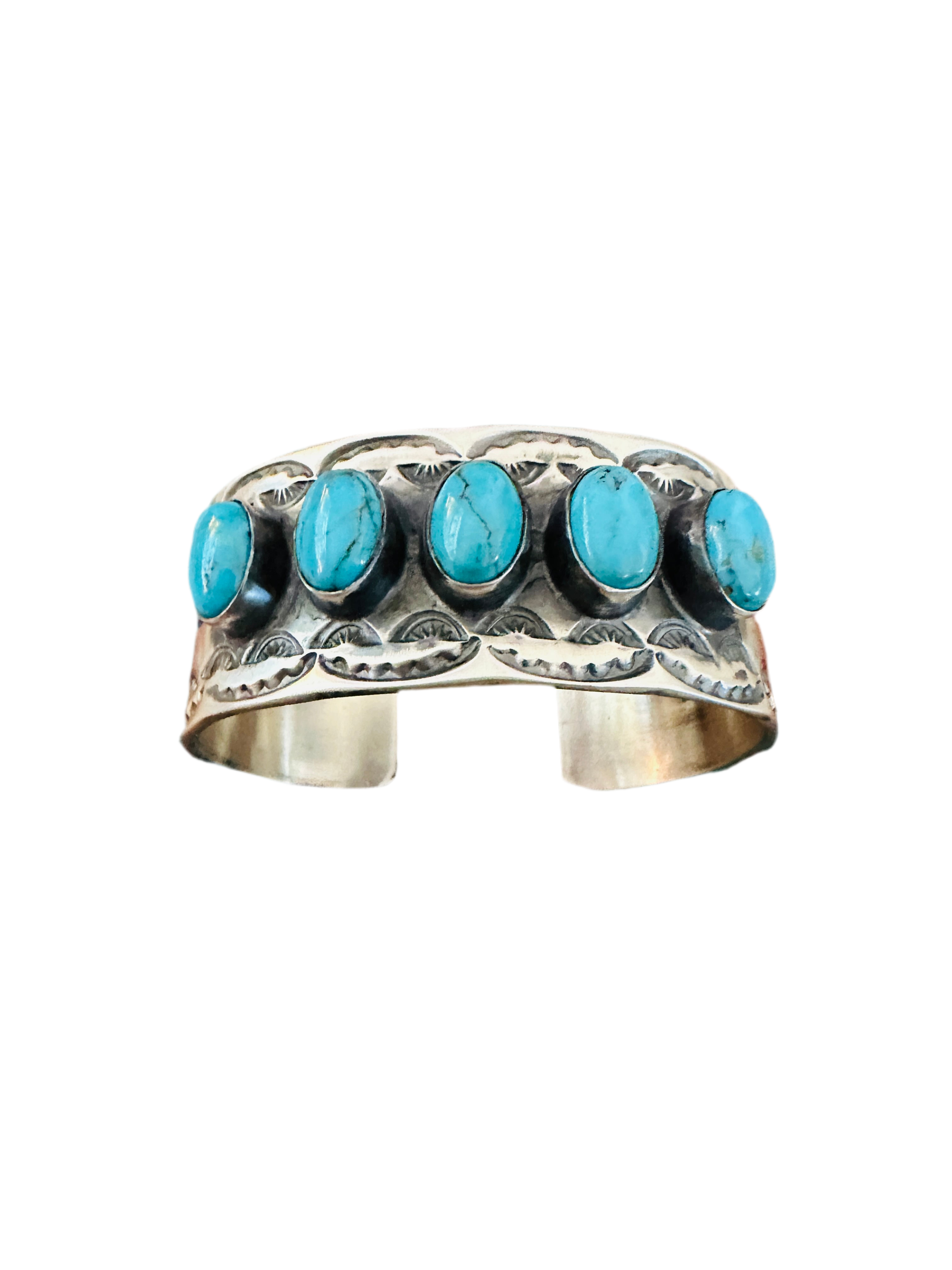 Handcrafted Sterling Silver & Turquoise Cuff Bracelet by Chimney Butte /