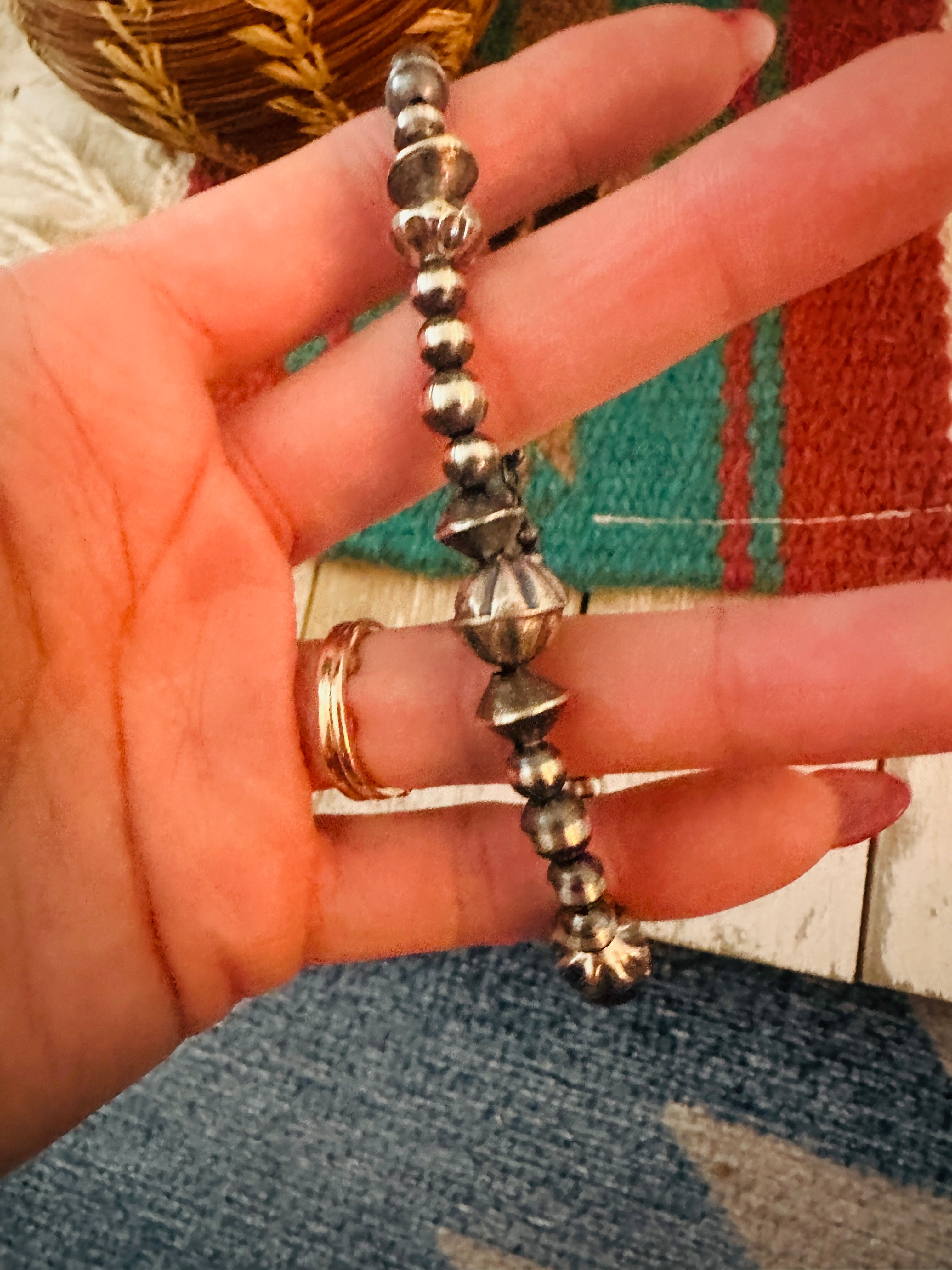 Handcrafted Sterling Silver Beaded Bracelet