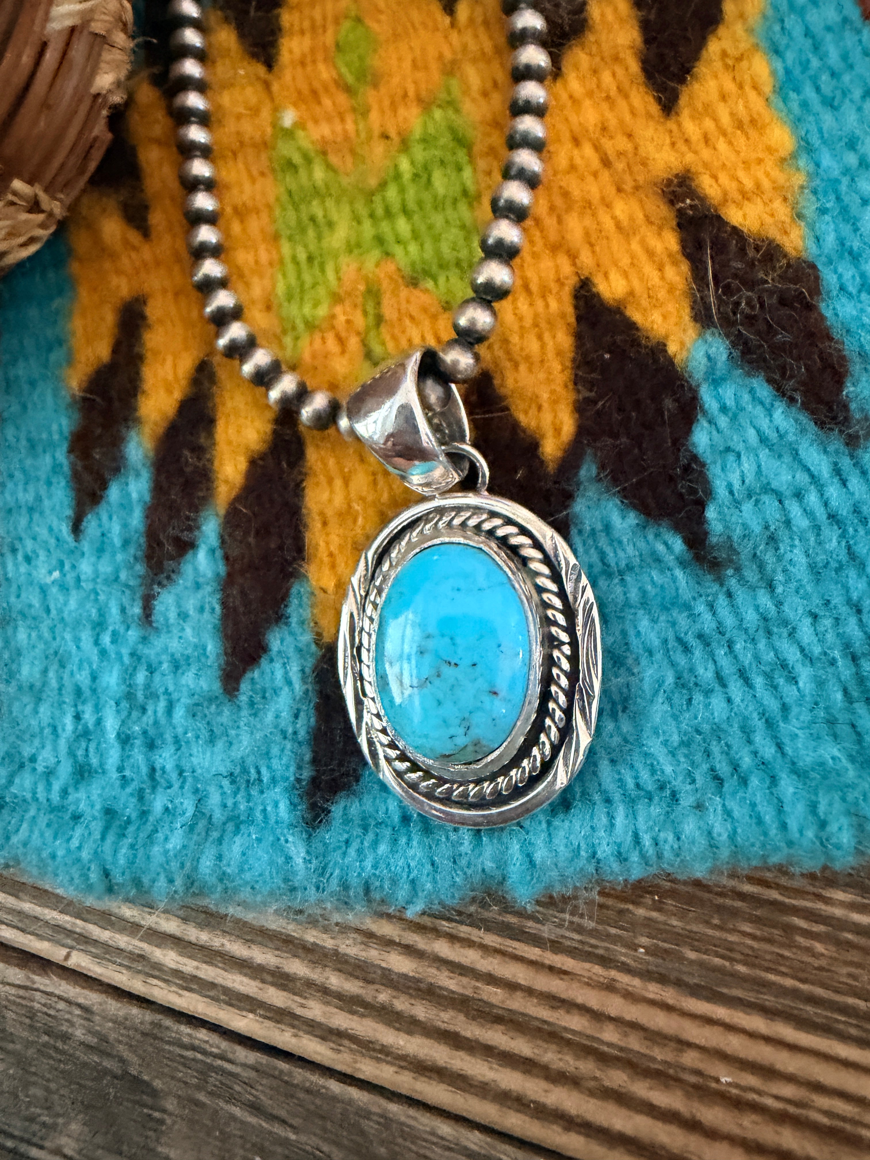 Handcrafted Sterling Silver and Turquoise Pendant