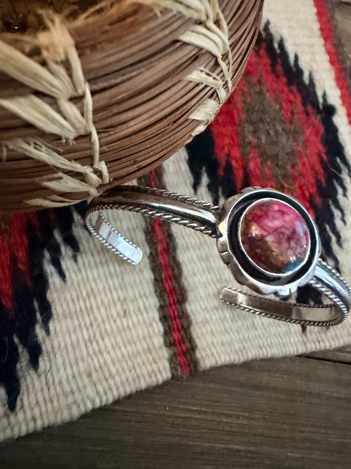 Handcrafted Pink Dream Mojave & Sterling Silver Cuff Bracelet