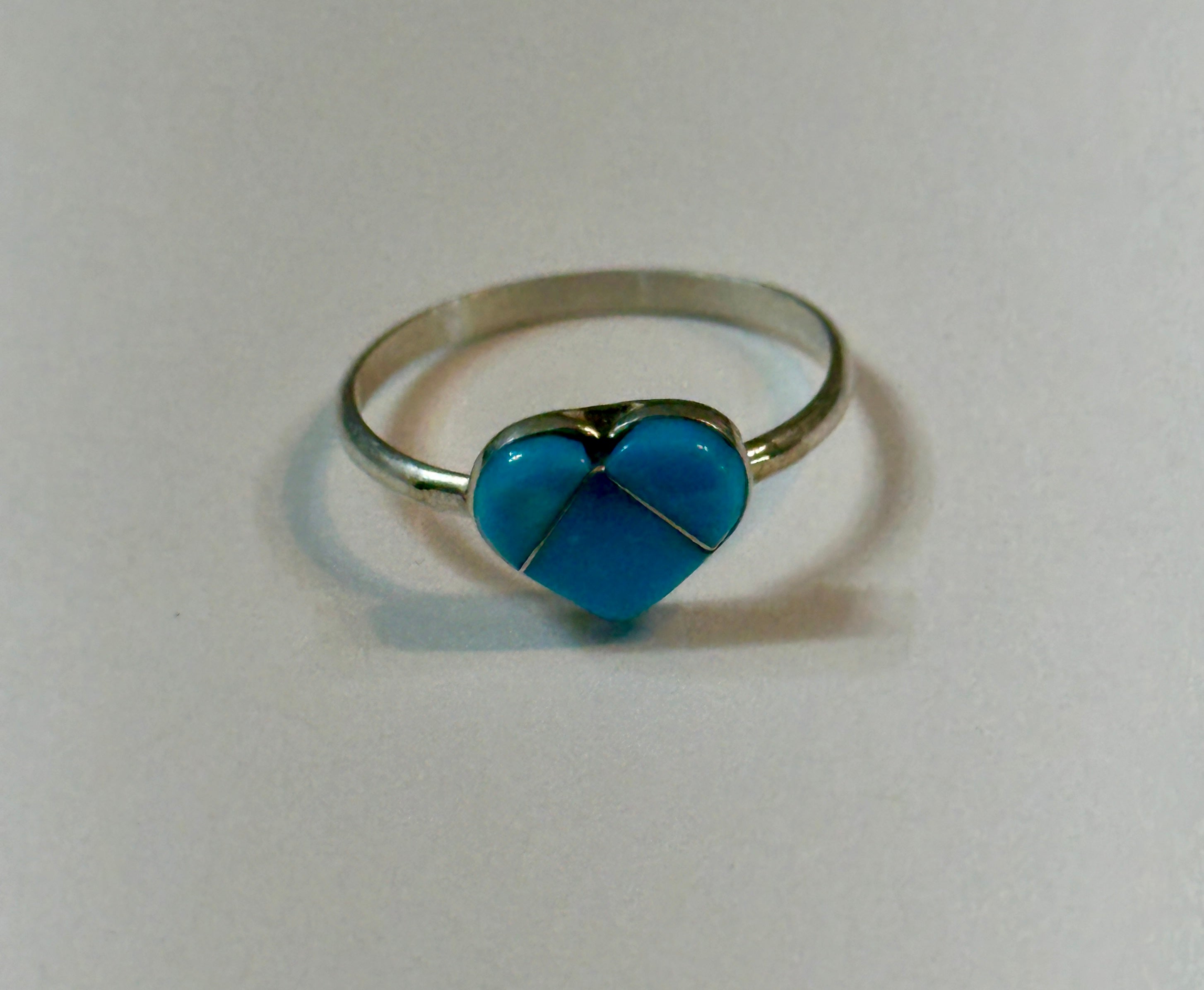 Turquoise Heart Ring Size 7.25