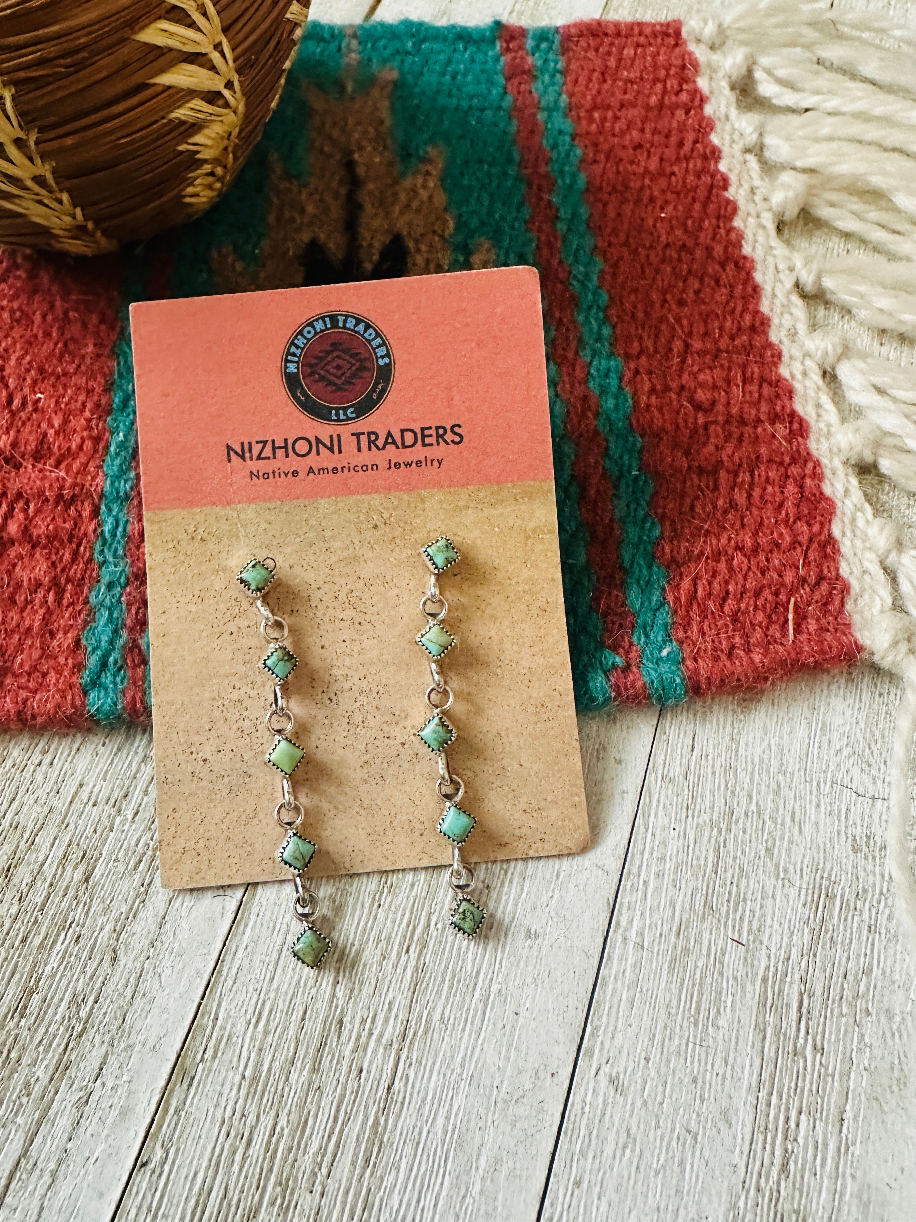 Handcrafted Sterling Silver & Turquoise Dangle Earrings