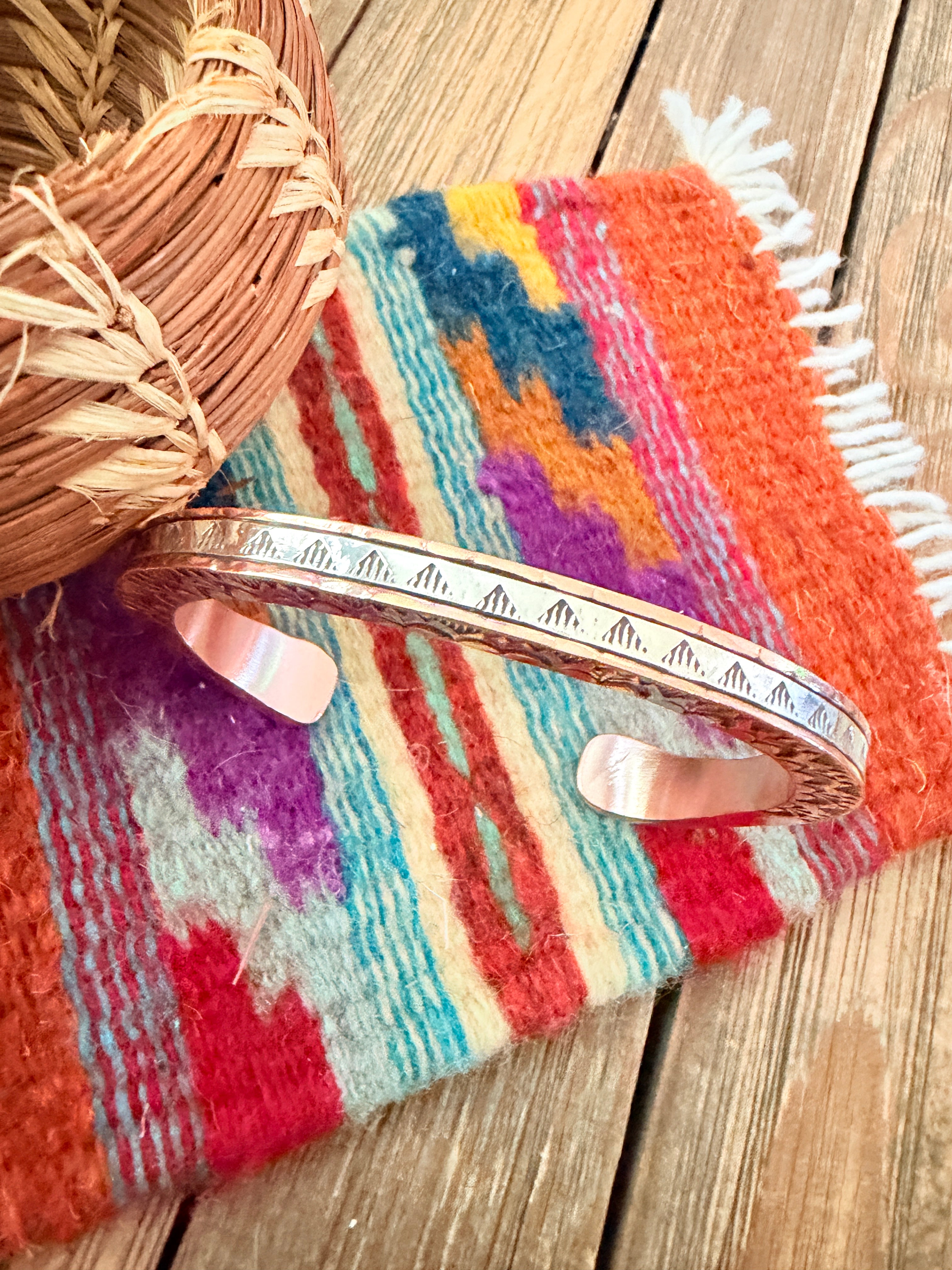 Handcrafted Copper & Sterling Silver Cuff Bracelet